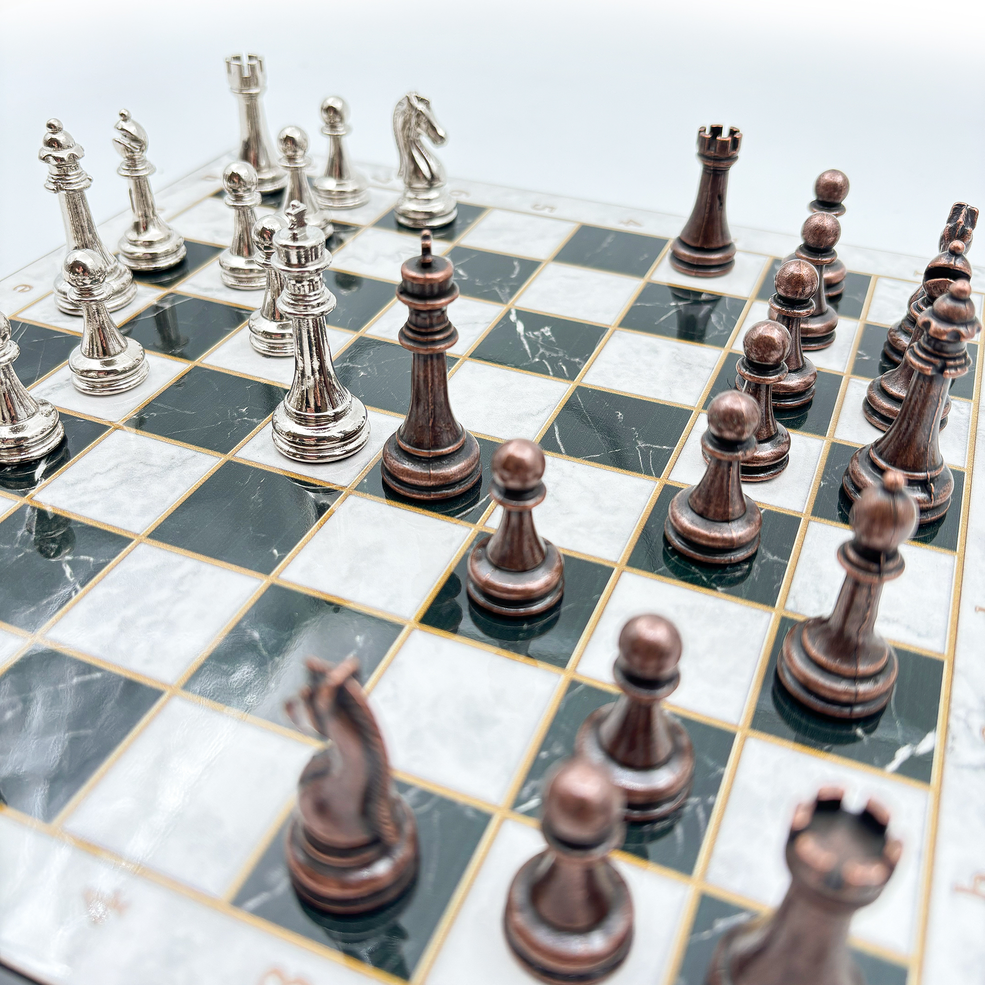 Ahşap Satranç Takımı – Metal Taşlı MERDUZ36B - 6