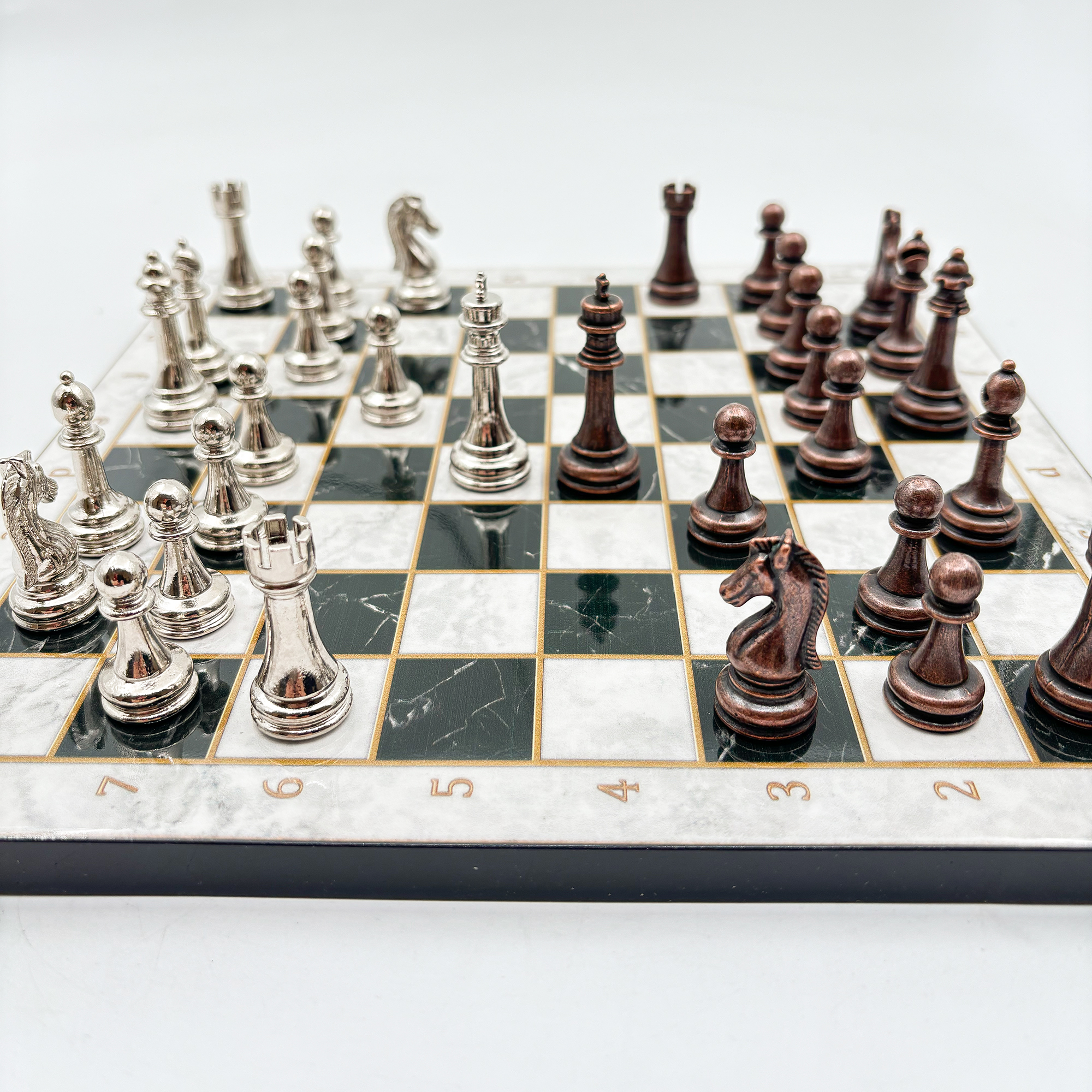 Ahşap Satranç Takımı – Metal Taşlı MERDUZ36B - 7