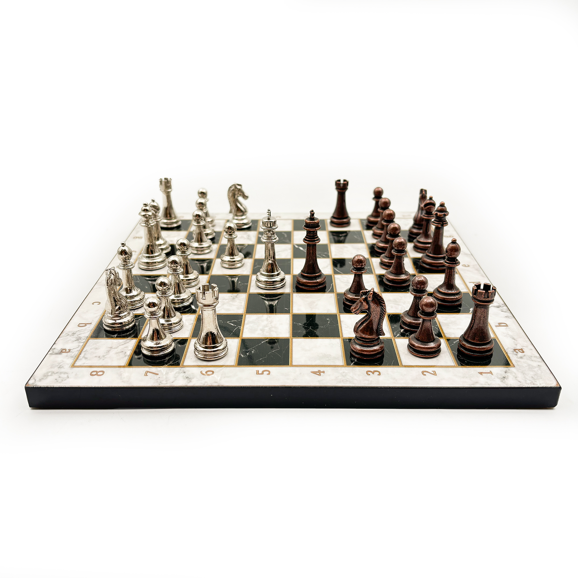 Ahşap Satranç Takımı – Metal Taşlı MERDUZ36B - 8