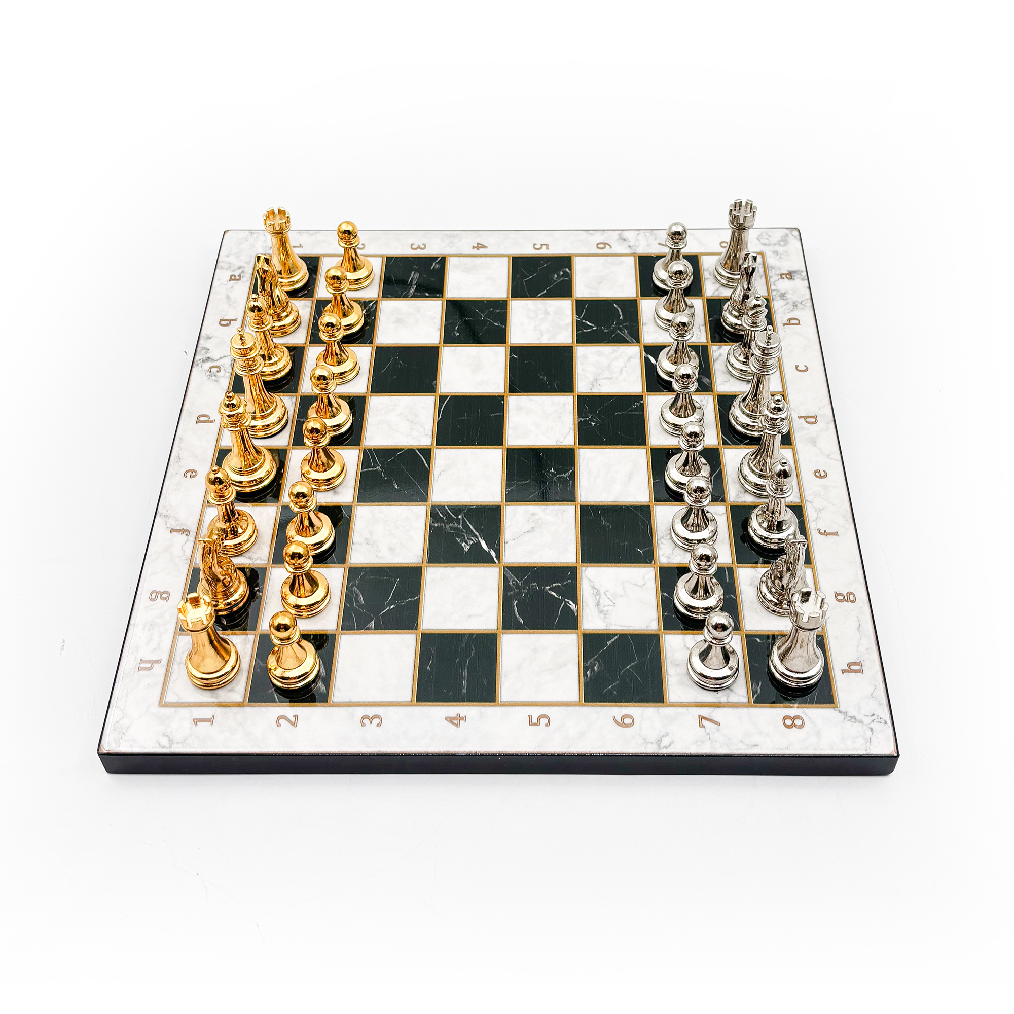 Ahşap Satranç Takımı – Metal Taşlı MERDUZ36G - 12