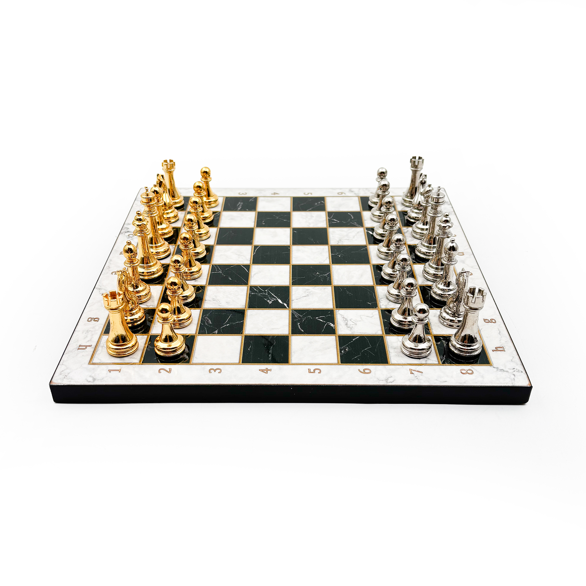 Ahşap Satranç Takımı – Metal Taşlı MERDUZ36G - 14