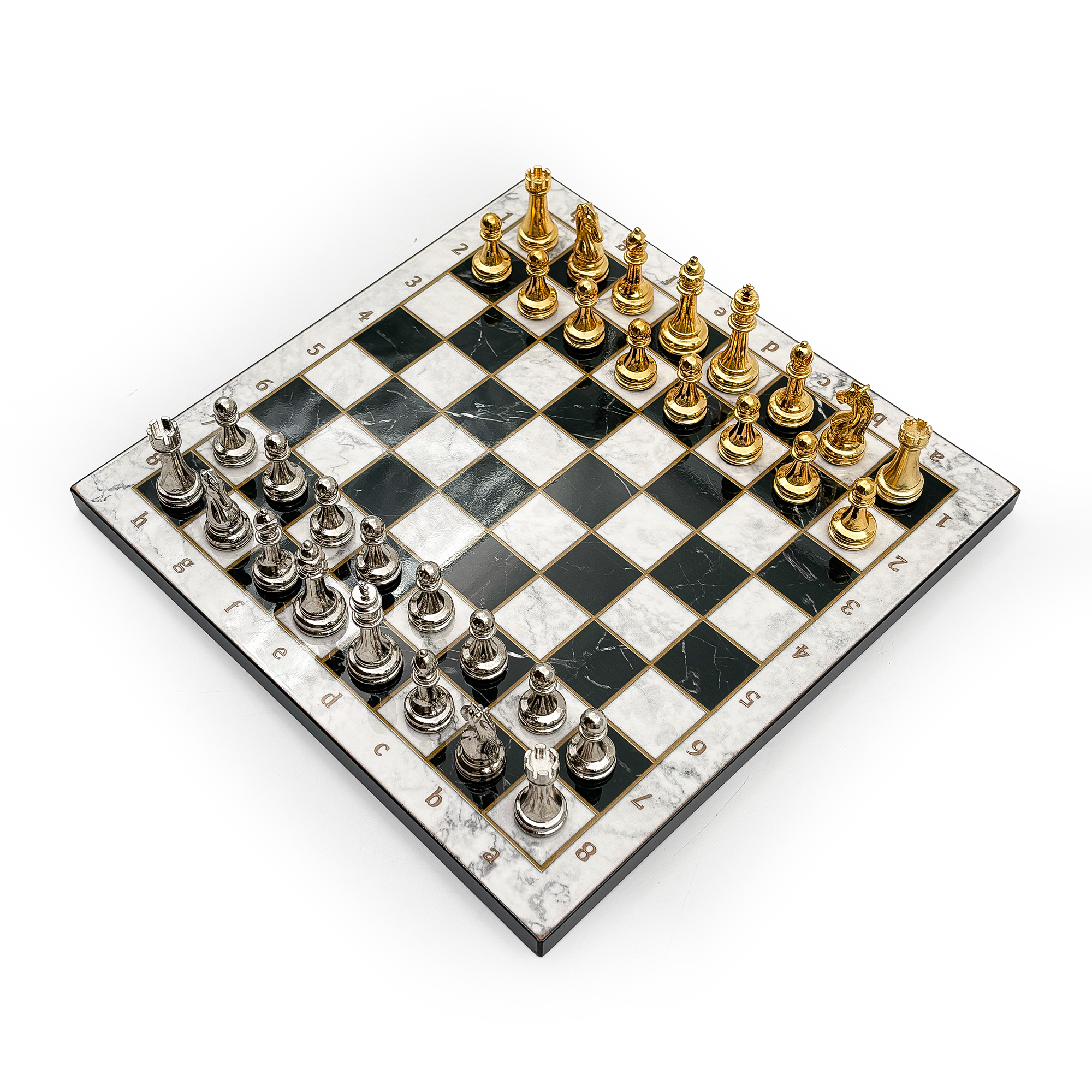 Ahşap Satranç Takımı – Metal Taşlı MERDUZ36G - 15