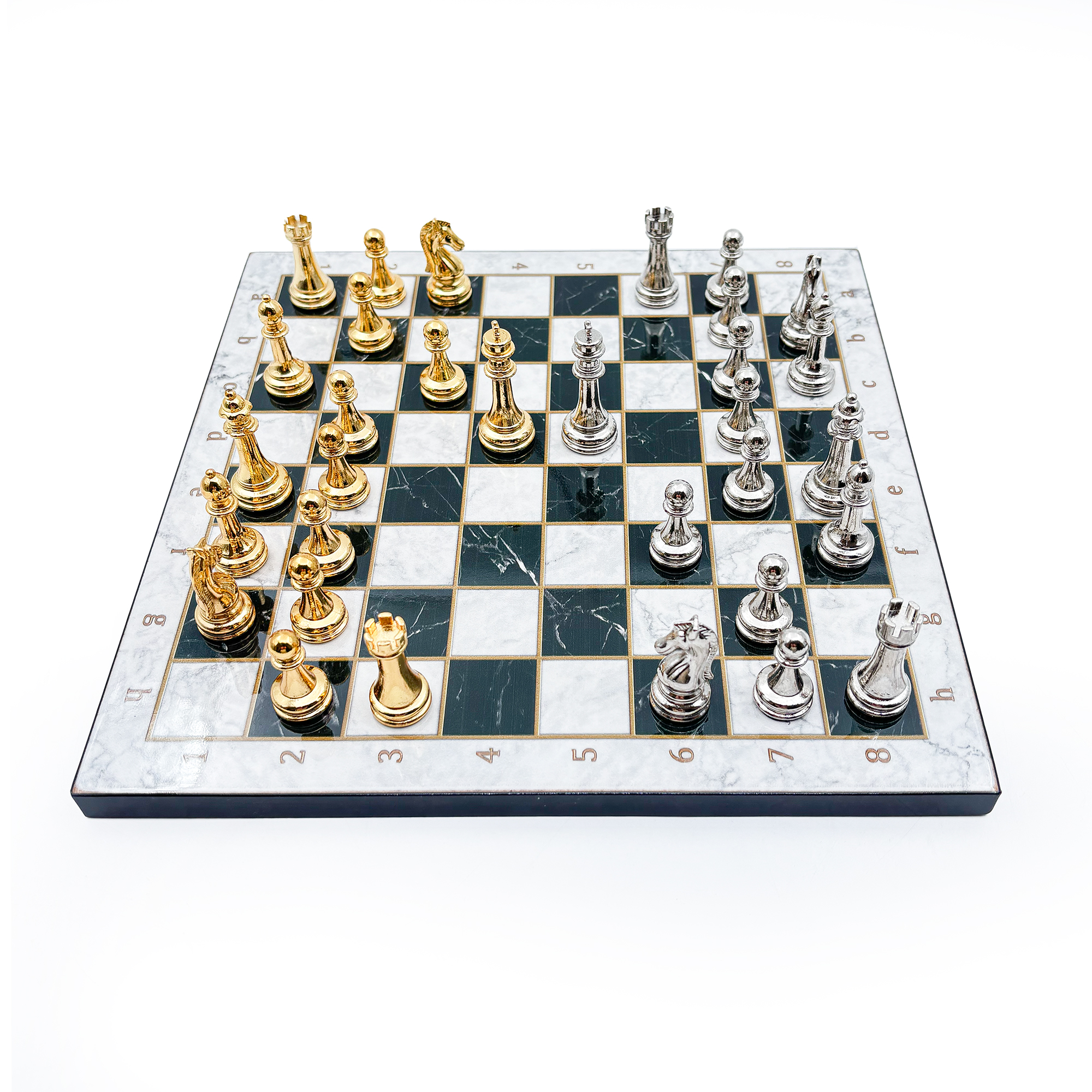 Ahşap Satranç Takımı – Metal Taşlı MERDUZ36G - 8