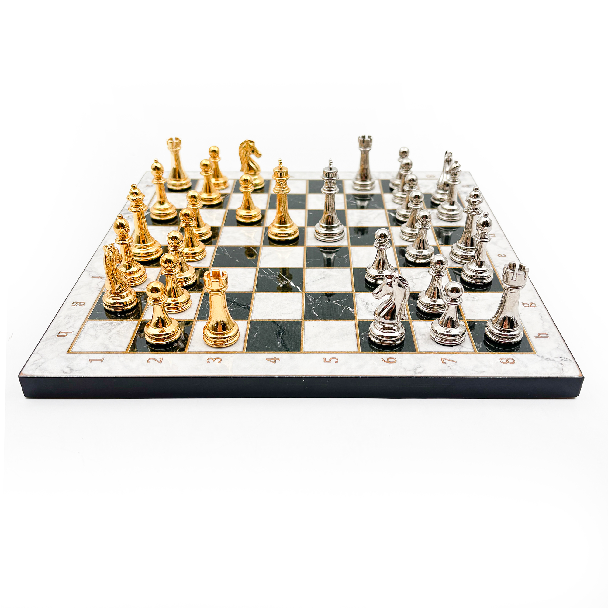 Ahşap Satranç Takımı – Metal Taşlı MERDUZ36G - 11