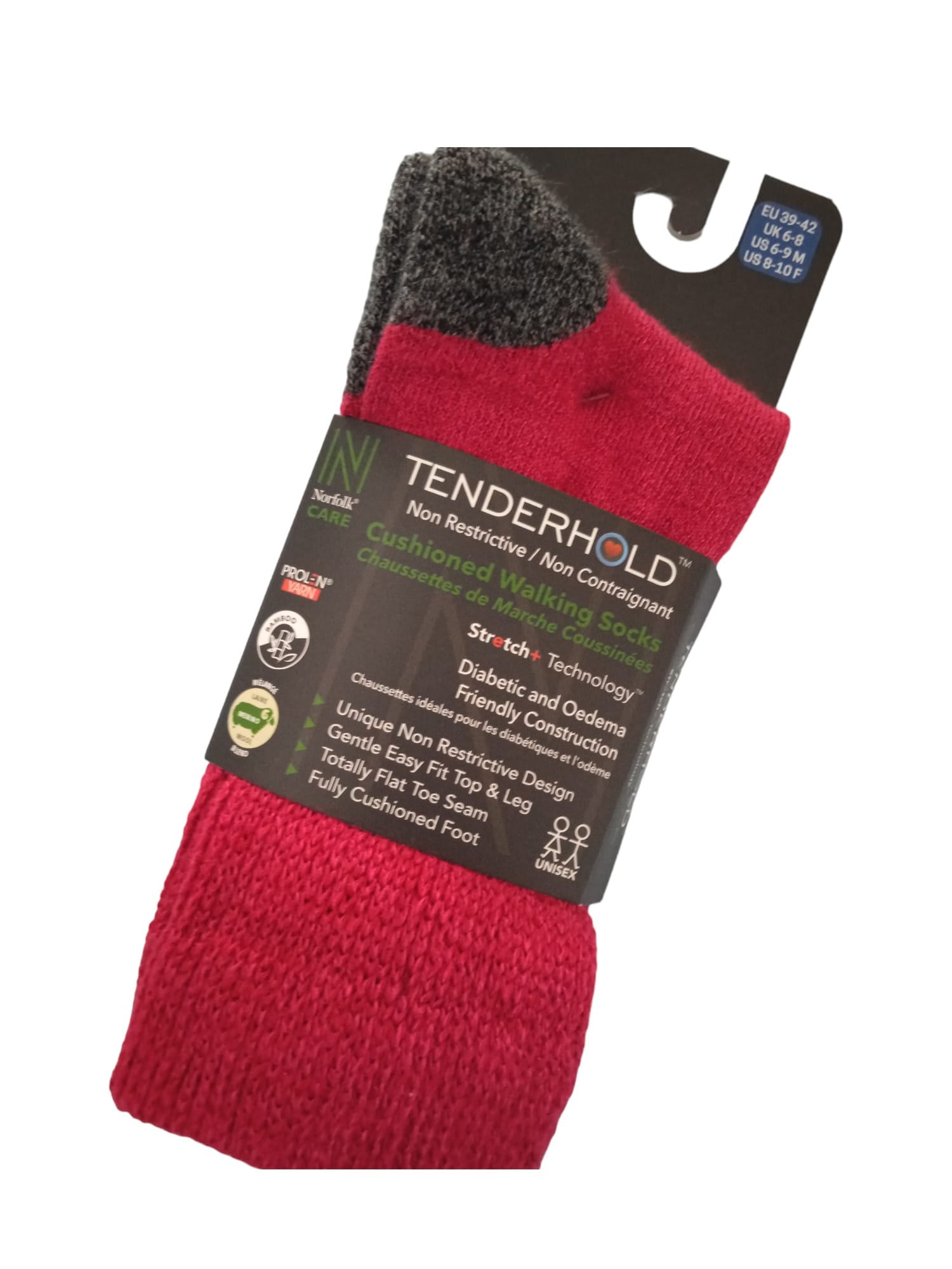 Alfie Minderli Diyabet Ve Ödem Dostu Günlük/yürüyüş Çorabı Kırmızı - 3