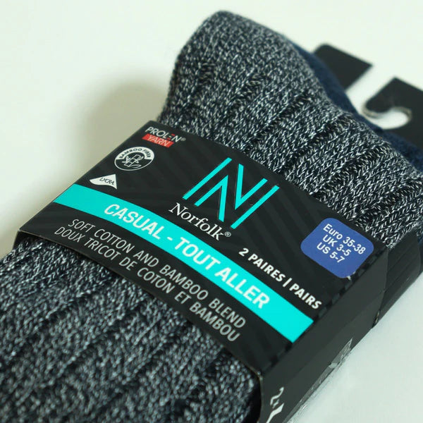 Amsterdam Bambu ve Pamuk Yumuşak Günlük Çorap 2'li Paket İndigo - 3