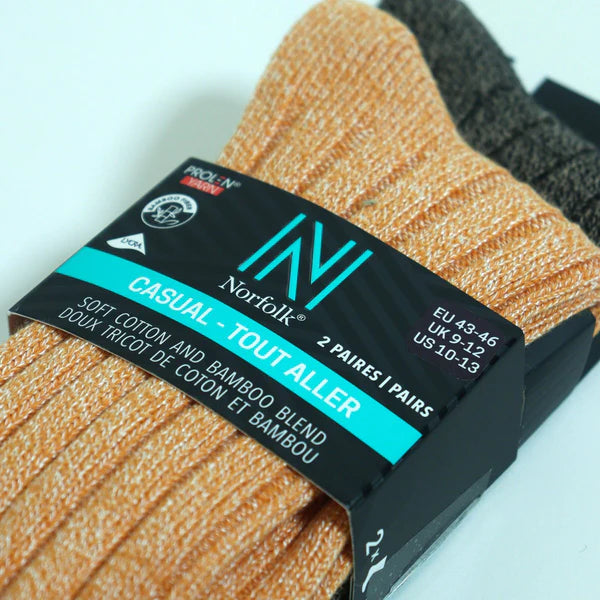 Amsterdam Bambu ve Pamuk Yumuşak Günlük Çorap 2'li Paket Kahverengi/Hardal - 3