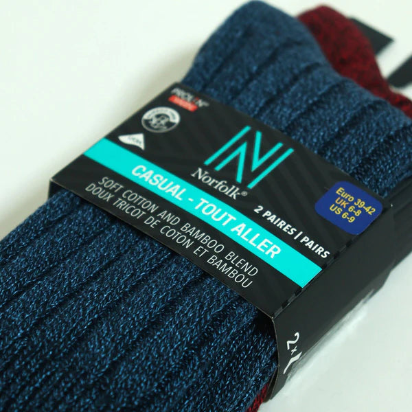 Amsterdam Bambu ve Pamuk Yumuşak Günlük Çorap 2'li Paket Lacivert/Kırmızı - 3