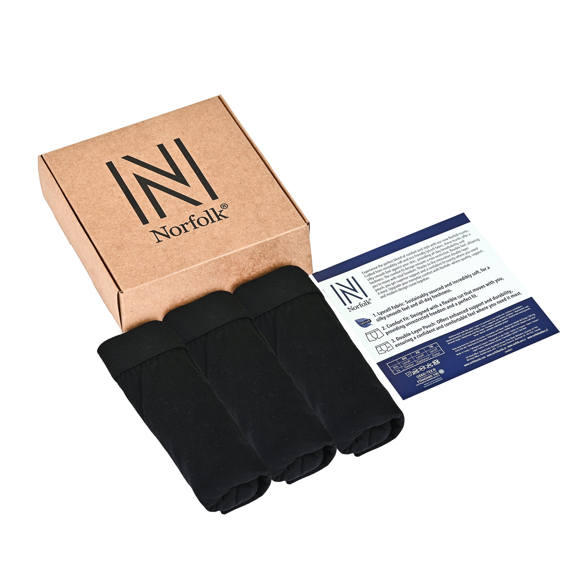 Austin Boxer – Lyocell Kumaş ile Maksimum Konfor 3'lü Paket Siyah - 4