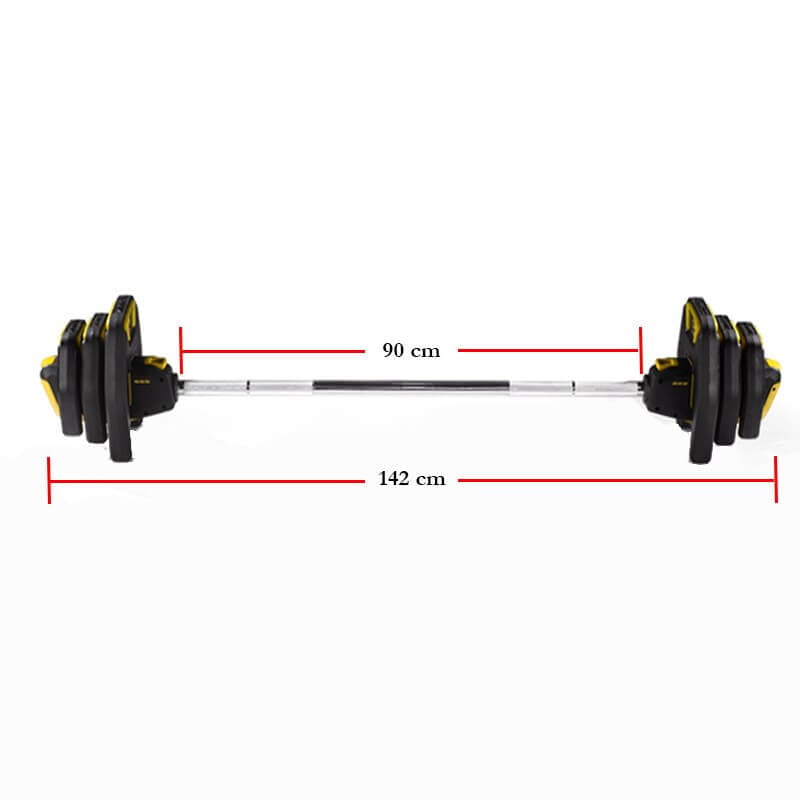 Avec Profesyonel Halter Seti ve Ağırlık Barı 20 Kg Sarı - 2