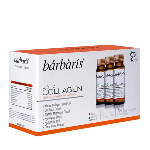 Barbaris Liquid Collagen Elma Aromalı 50 ml  10 Ampül