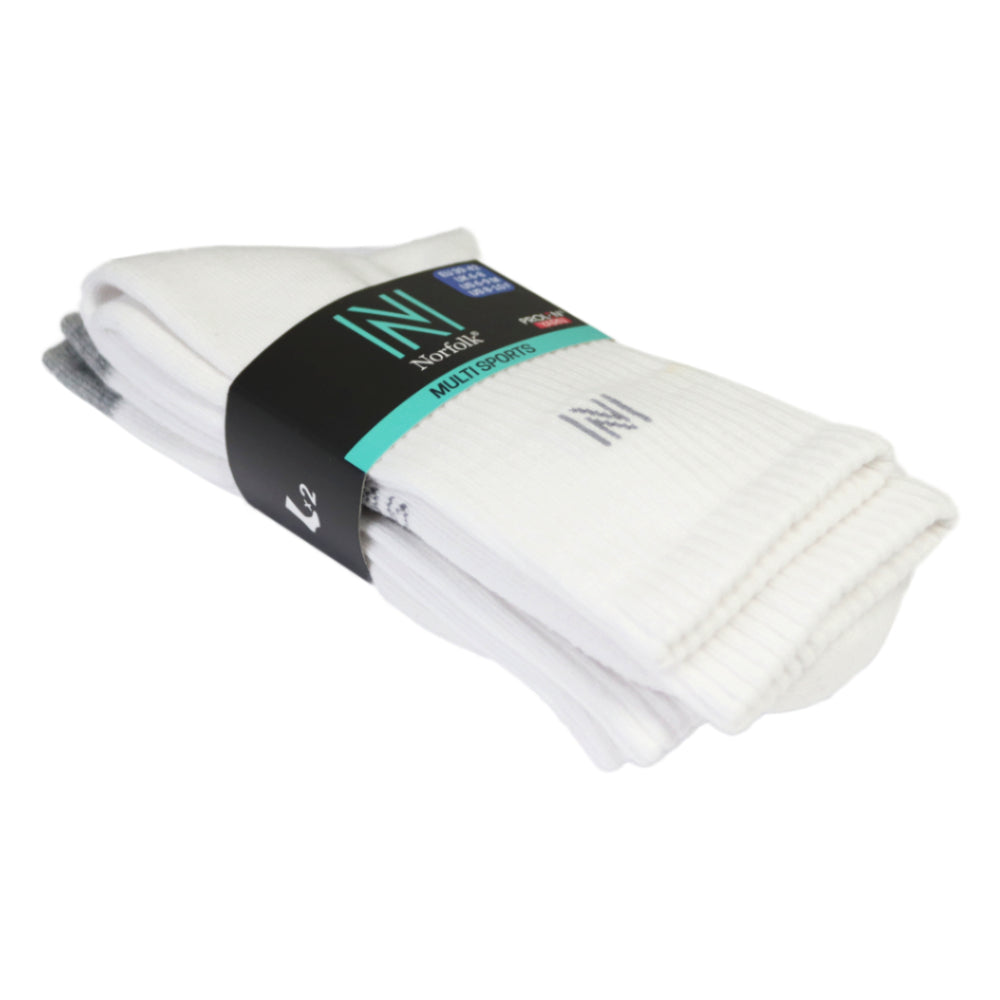 Barkley Yastıklamalı Pamuklu Günlük Spor Çorap 2'li Paket Topuk Gri - Beyaz - 3