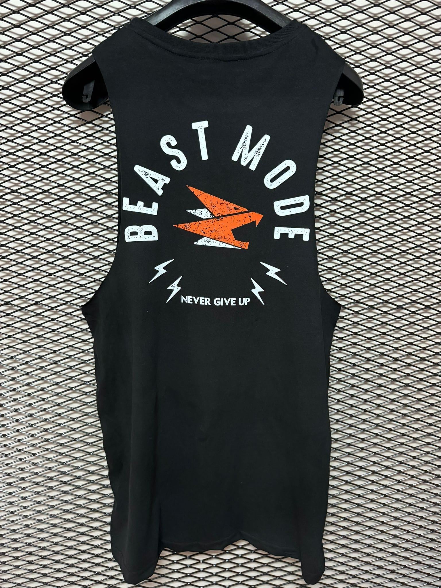 Beast Mode Erkek Sporcu Atlet Kolsuz Siyah - 8