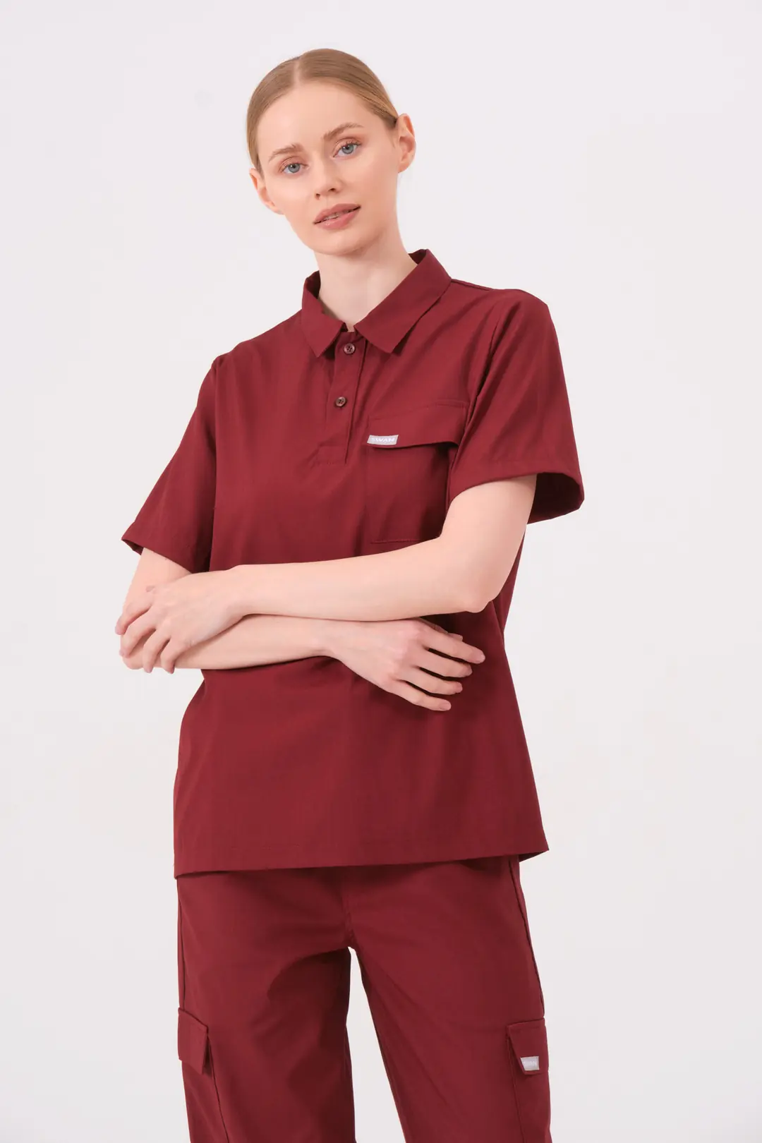 BIANCA - BORDO KADIN ÜST ÜNİFORMA