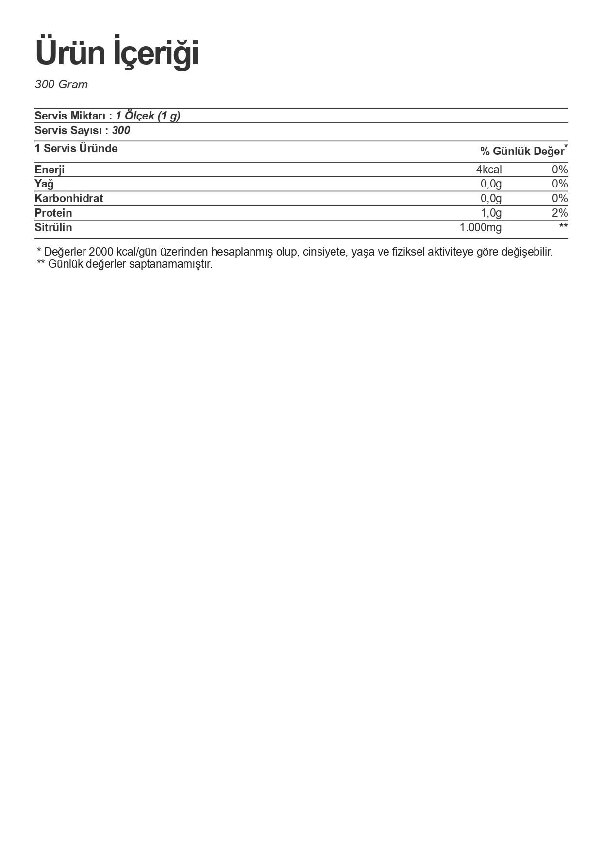 Bigjoy Citrulline Powder ( Sitrülün ) 300 gr - 2