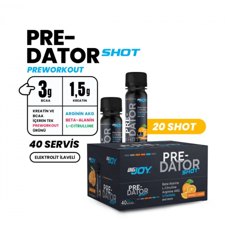 Bigjoy Predator Shot Portakal 20 Adet x 60 ml. - 2