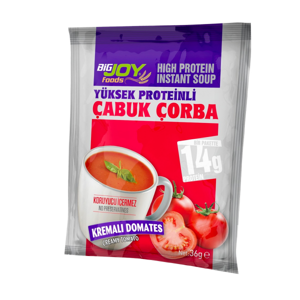 BigJoy Proteinli Çabuk Çorba 30 Gr Kremalı Domates 12 Adet - 2