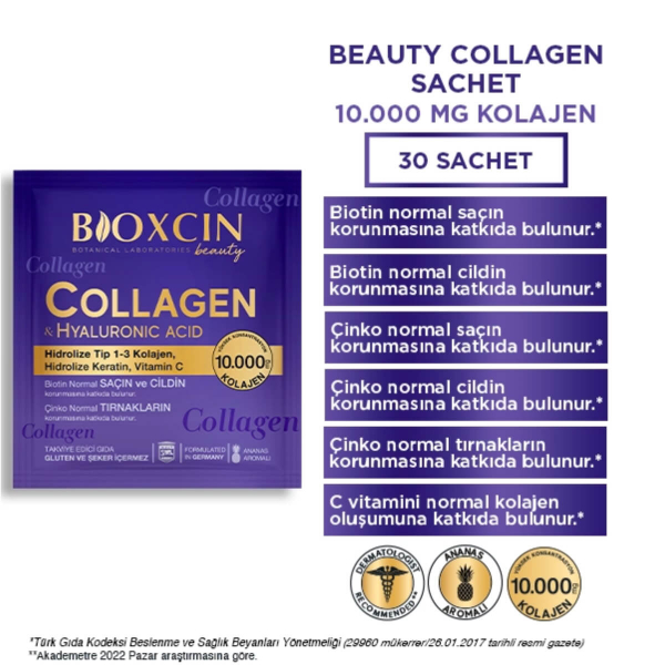 Bioxcin Beauty Collagen Hyaluronic Acid Ananas Aromalı  30 Saşe - 3