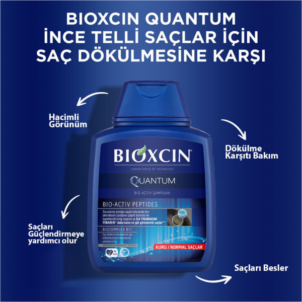 Bioxcin Quantum Şampuan 300 ml (Kuru Normal Saçlar) - 3 Al 2 Öde - 3
