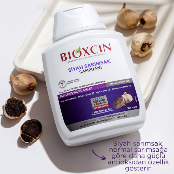 Bioxcin Saç Dökülmesine Karşı Siyah Sarımsak Şampuanı 300 ml - 3 Al 2 Öde - 4