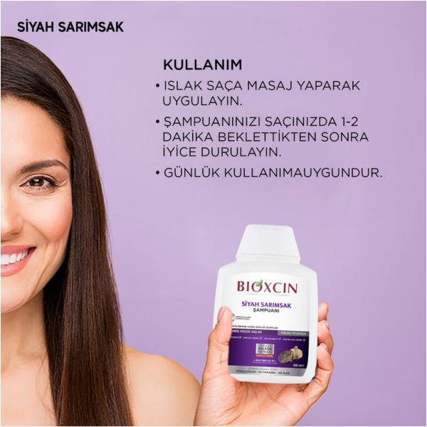 Bioxcin Saç Dökülmesine Karşı Siyah Sarımsak Şampuanı 300 ml - 3 Al 2 Öde - 5
