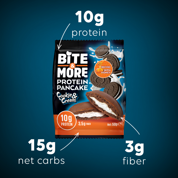 Bite More Proteinli Pankek Cookie Cream 50 gr  12 Adet - 3