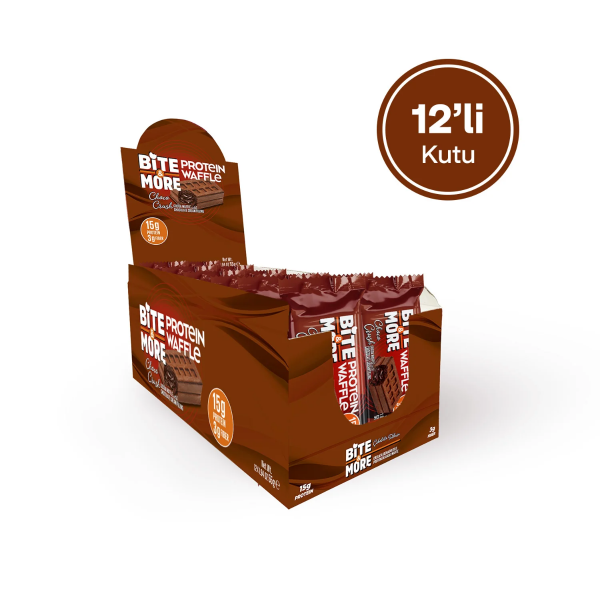 Bite More Proteinli Waffle Çikolata Kremalı Kakaolu 55 g  12 Adet
