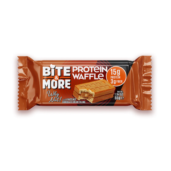 Bite More Proteinli Waffle Fındıklı Çikolata Kremalı 55 g  1 Adet