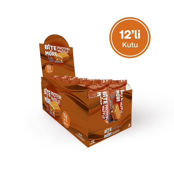 Bite More Proteinli Waffle Fındıklı Çikolata Kremalı 55 g  12 Adet