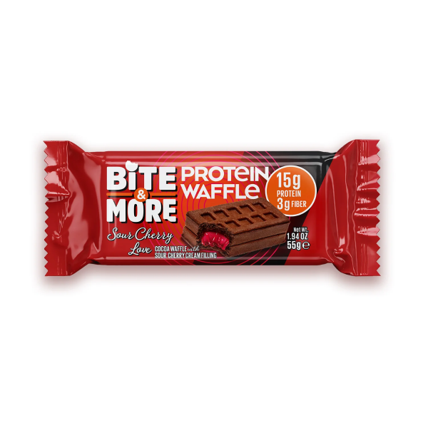 Bite More Proteinli Waffle Kek Vişne Kremalı Kakalolu 55 g  1 Adet