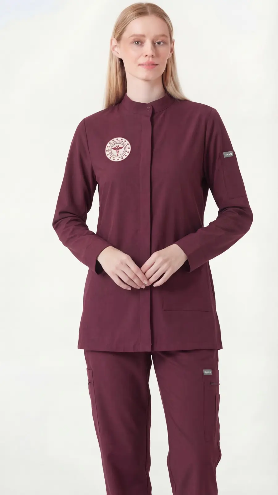 BORDO- (DİYETİSYEN-FİZYOTERAPİST-PİSKOLOG VB) TESETTÜR ÜNİFORMA TAKIM (UZUN KOLLU)