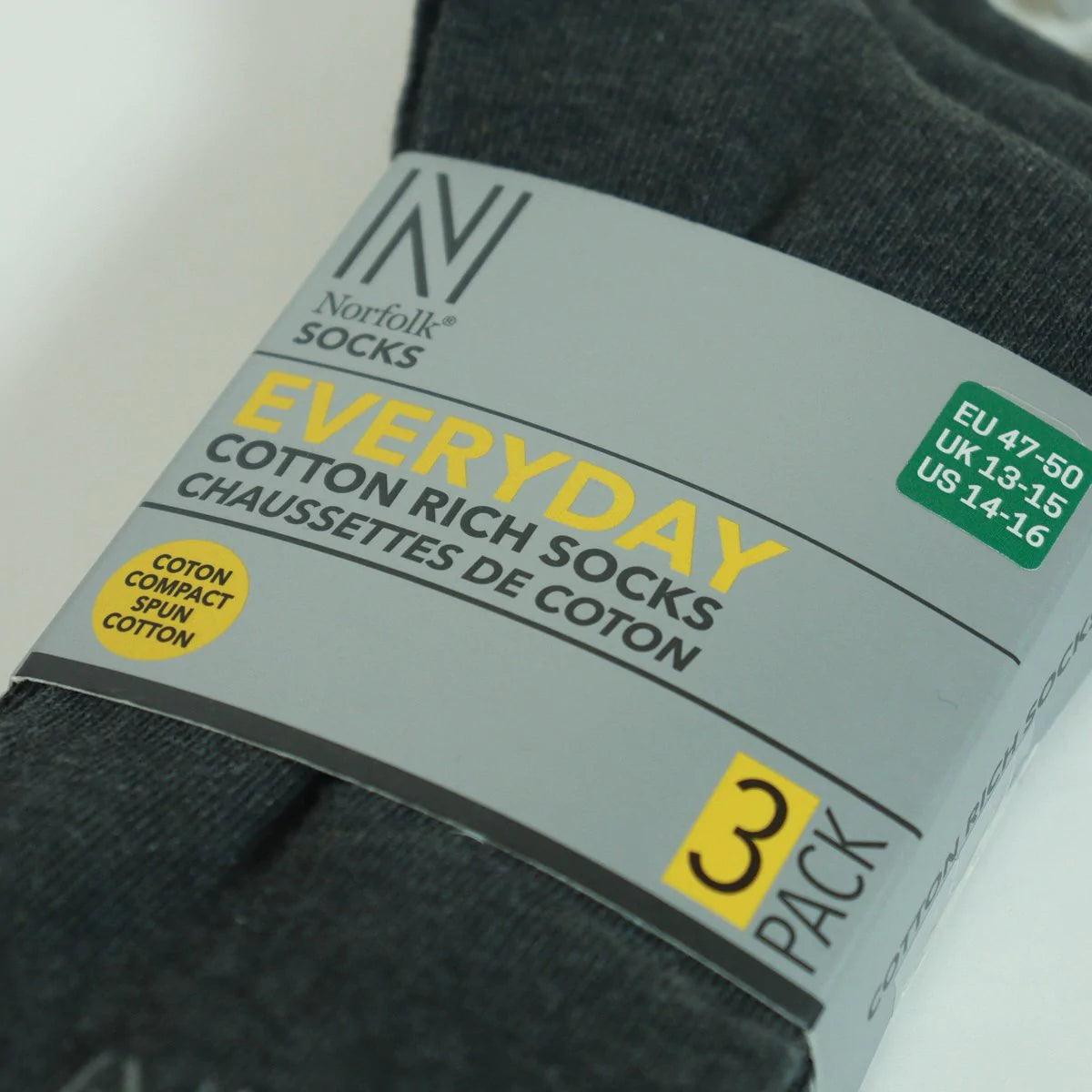 BRODY Günlük Konforlu Pamuklu Çorap 3'lü Paket Antrasit - 3