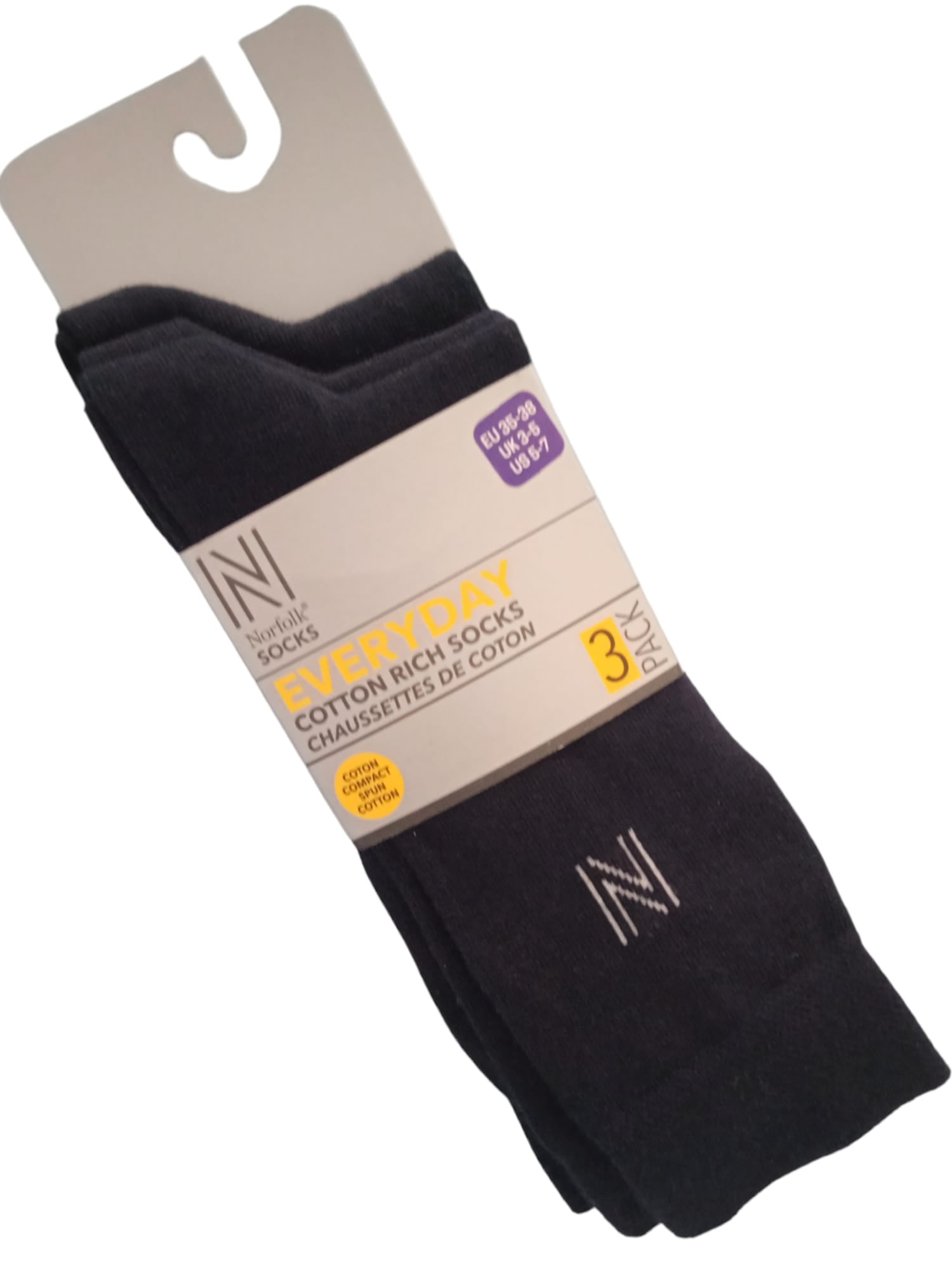 BRODY Günlük Konforlu Pamuklu Çorap 3'lü Paket Lacivert - 3