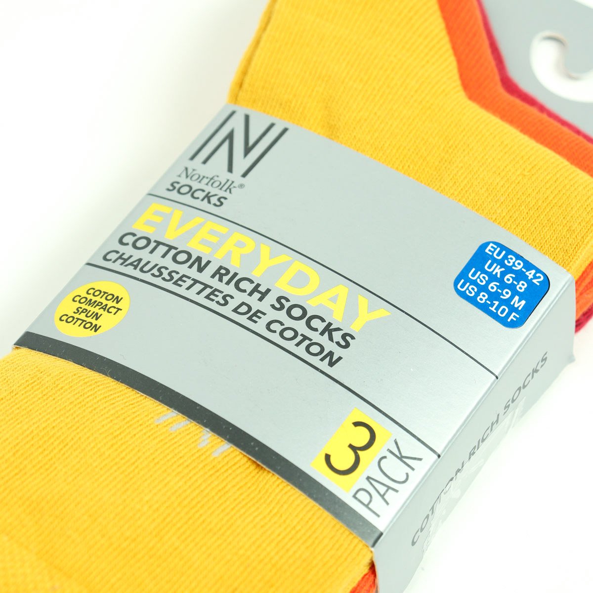 BRODY Günlük Konforlu Pamuklu Çorap 3'lü Paket Sarı/Turuncu/Kırmızı - 3