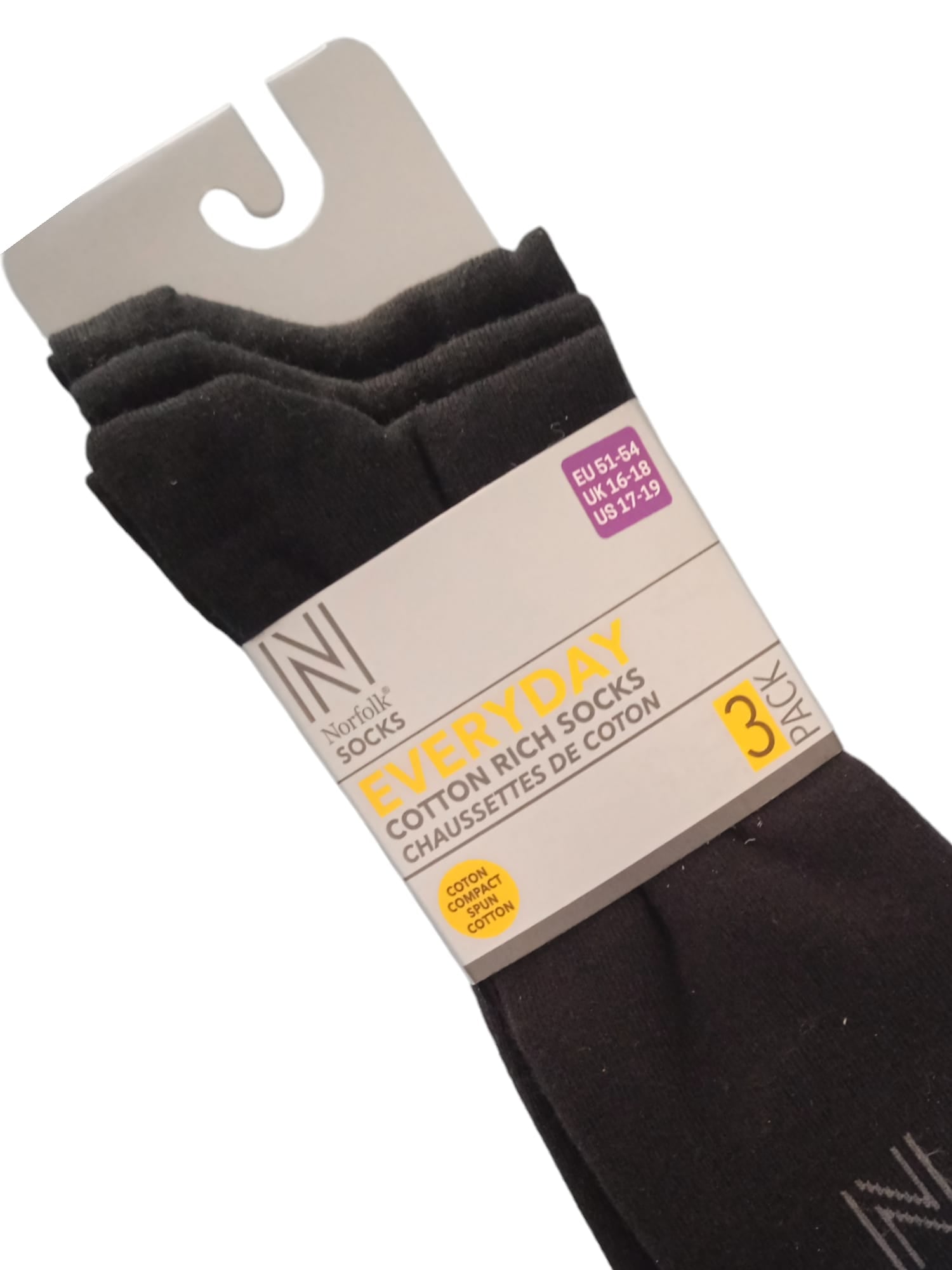 BRODY Günlük Konforlu Pamuklu Çorap 3'lü Paket Siyah - 3