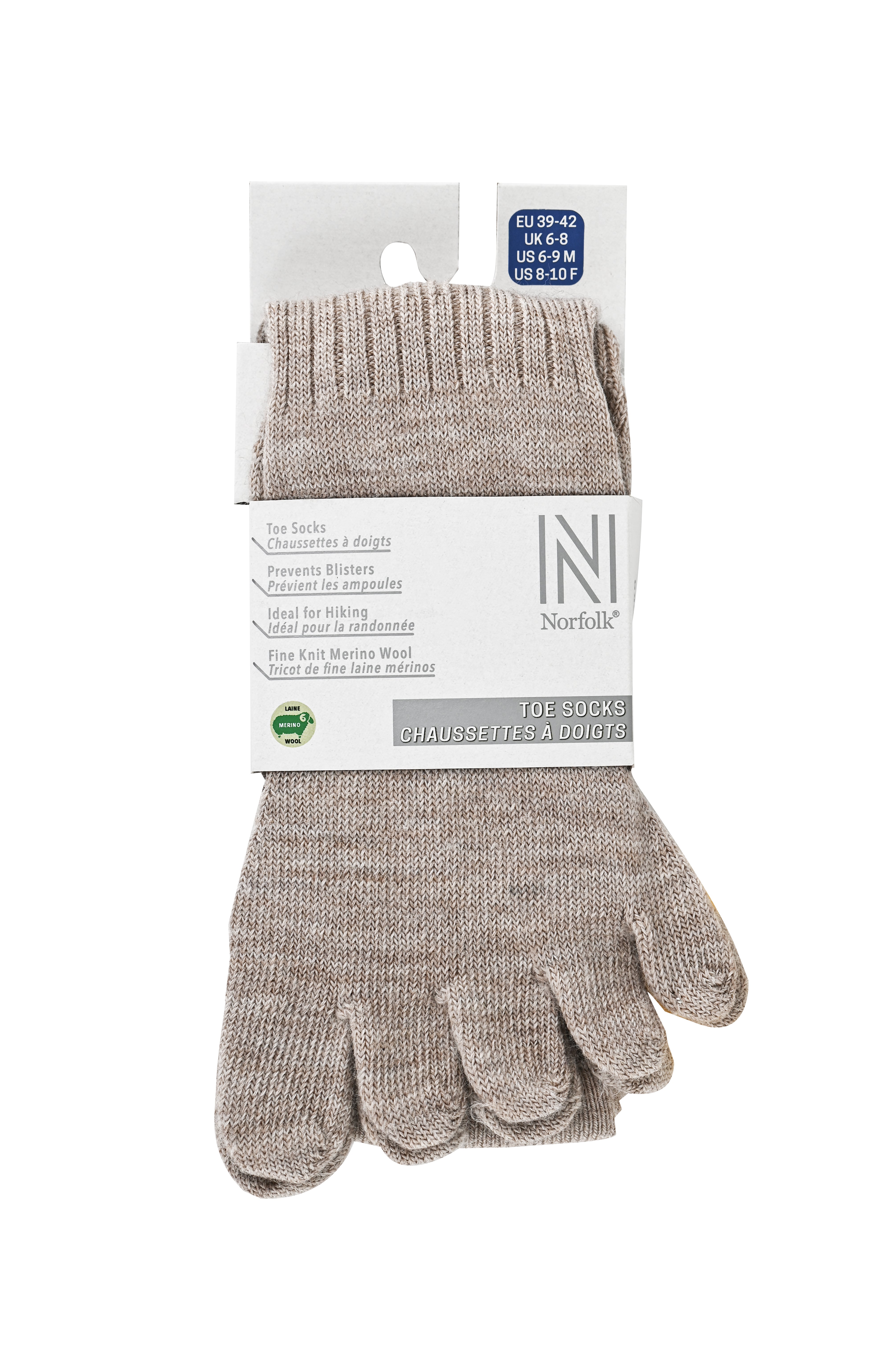 BRUGES Merino Yünlü Mantar ve Koku Önler Parmaklı Çorap 1 Çift Paket Krem - 7