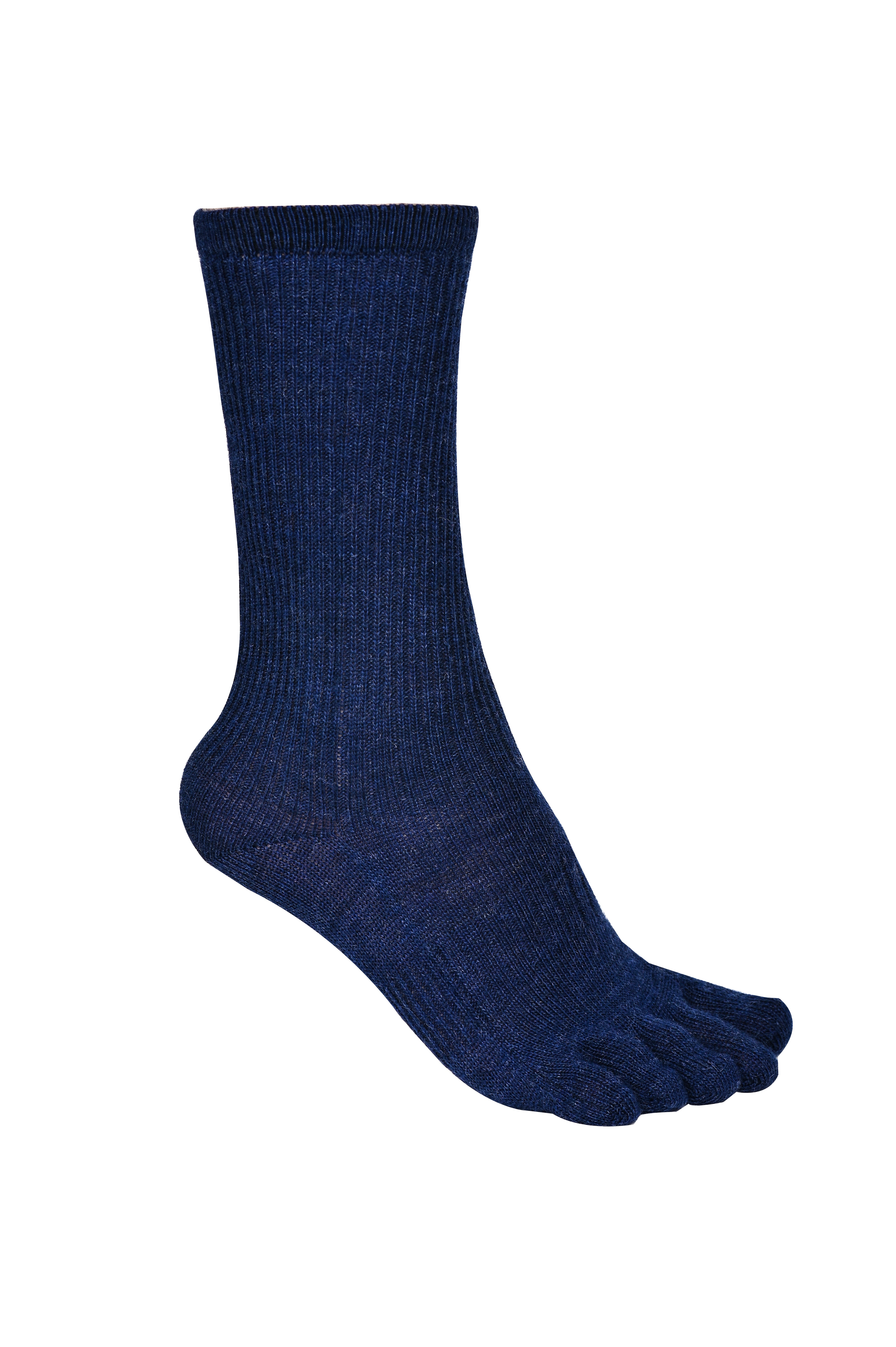 BRUGES Merino Yünlü Mantar ve Koku Önler Parmaklı Çorap 1 Çift Paket Lacivert - 3