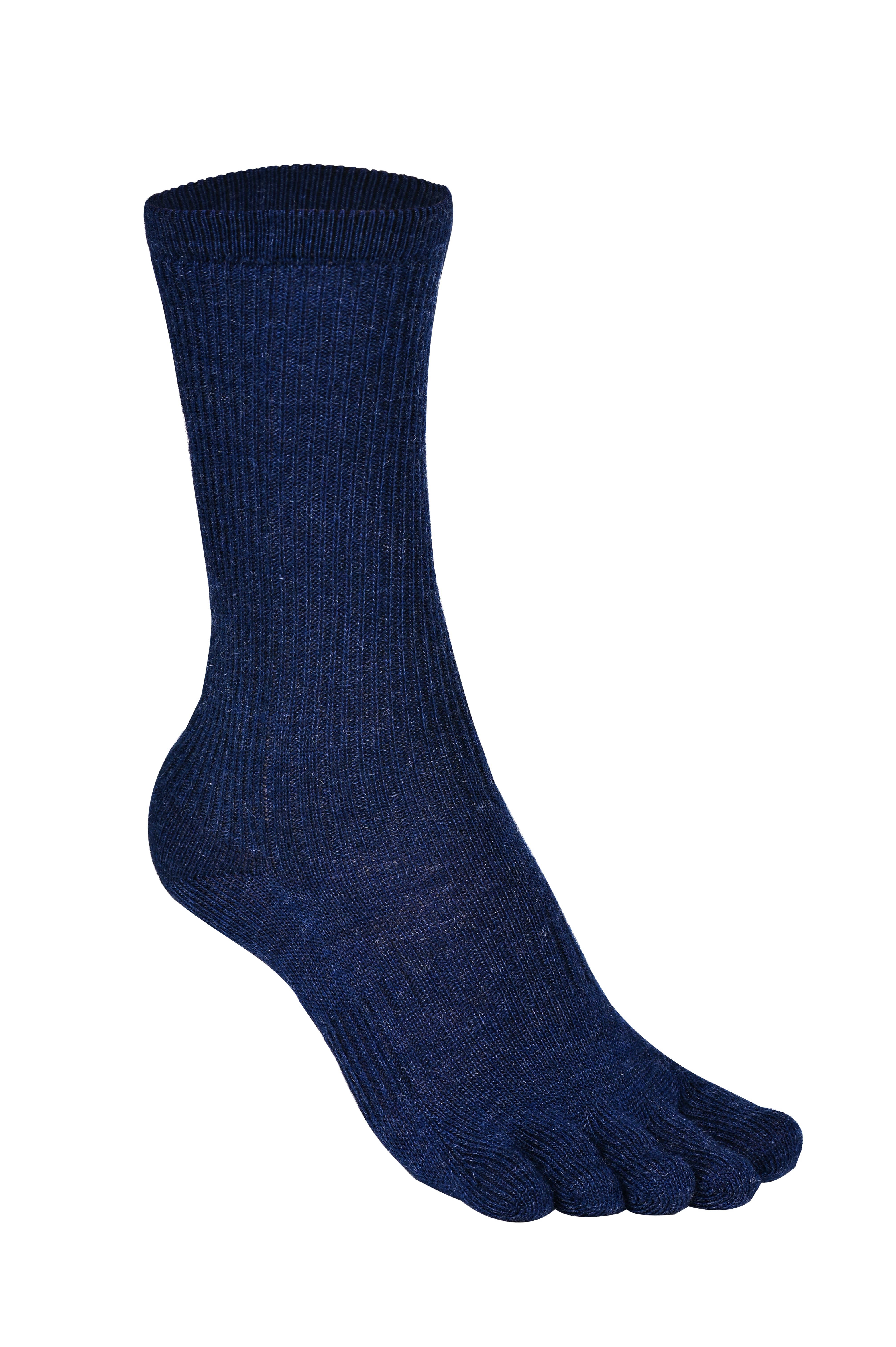 BRUGES Merino Yünlü Mantar ve Koku Önler Parmaklı Çorap 1 Çift Paket Lacivert - 4