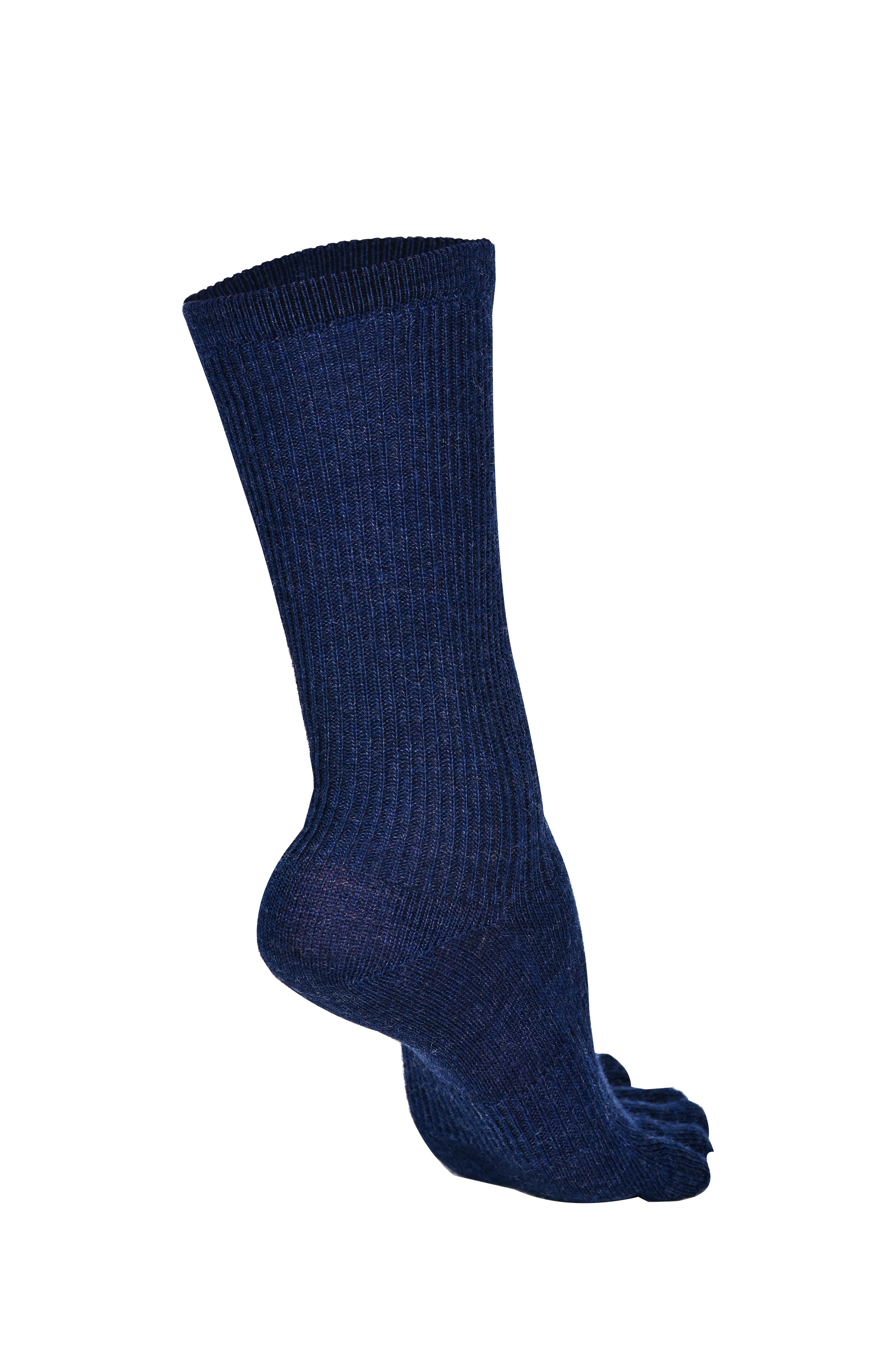 BRUGES Merino Yünlü Mantar ve Koku Önler Parmaklı Çorap 1 Çift Paket Lacivert - 5