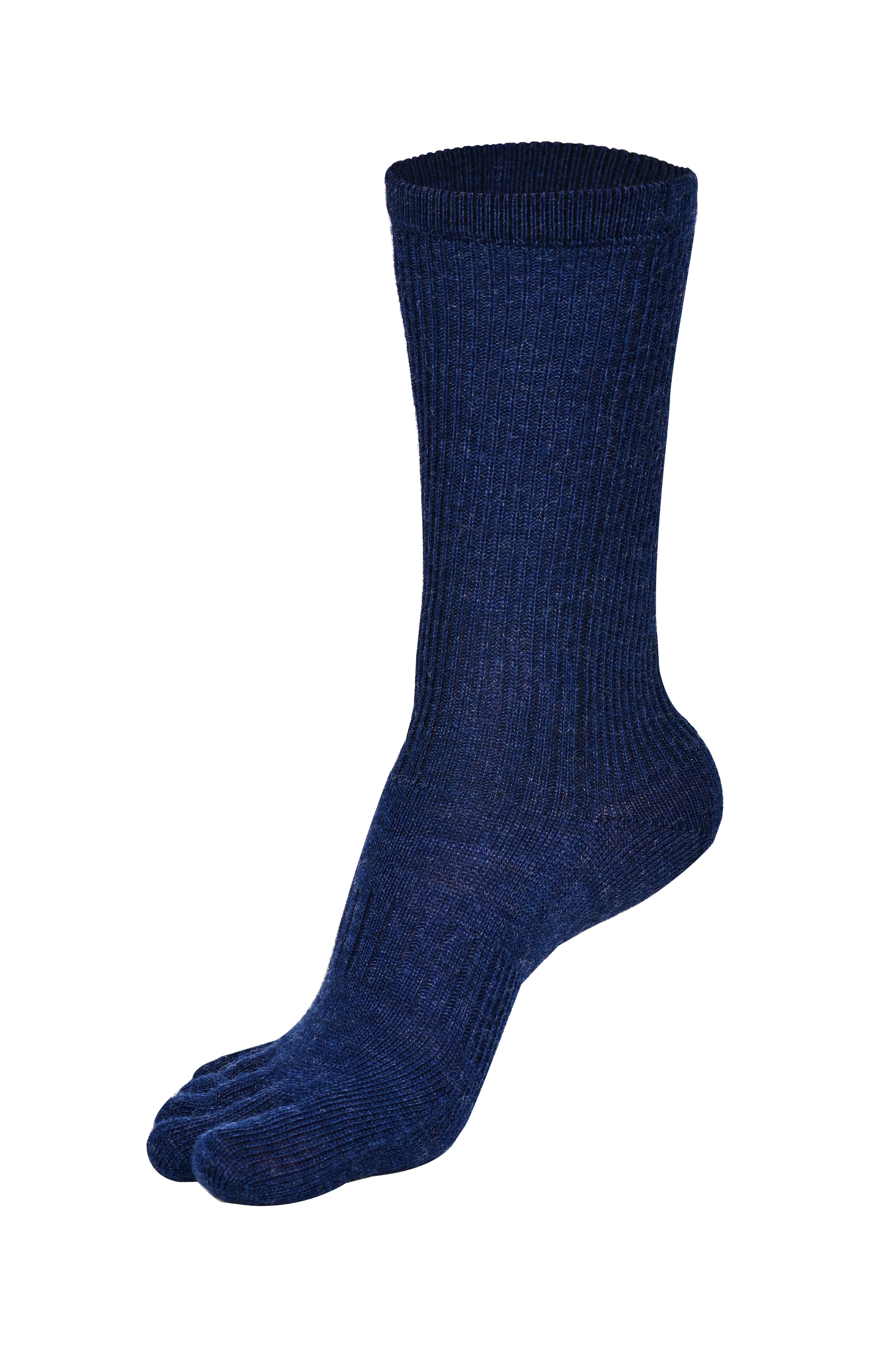 BRUGES Merino Yünlü Mantar ve Koku Önler Parmaklı Çorap 1 Çift Paket Lacivert - 6