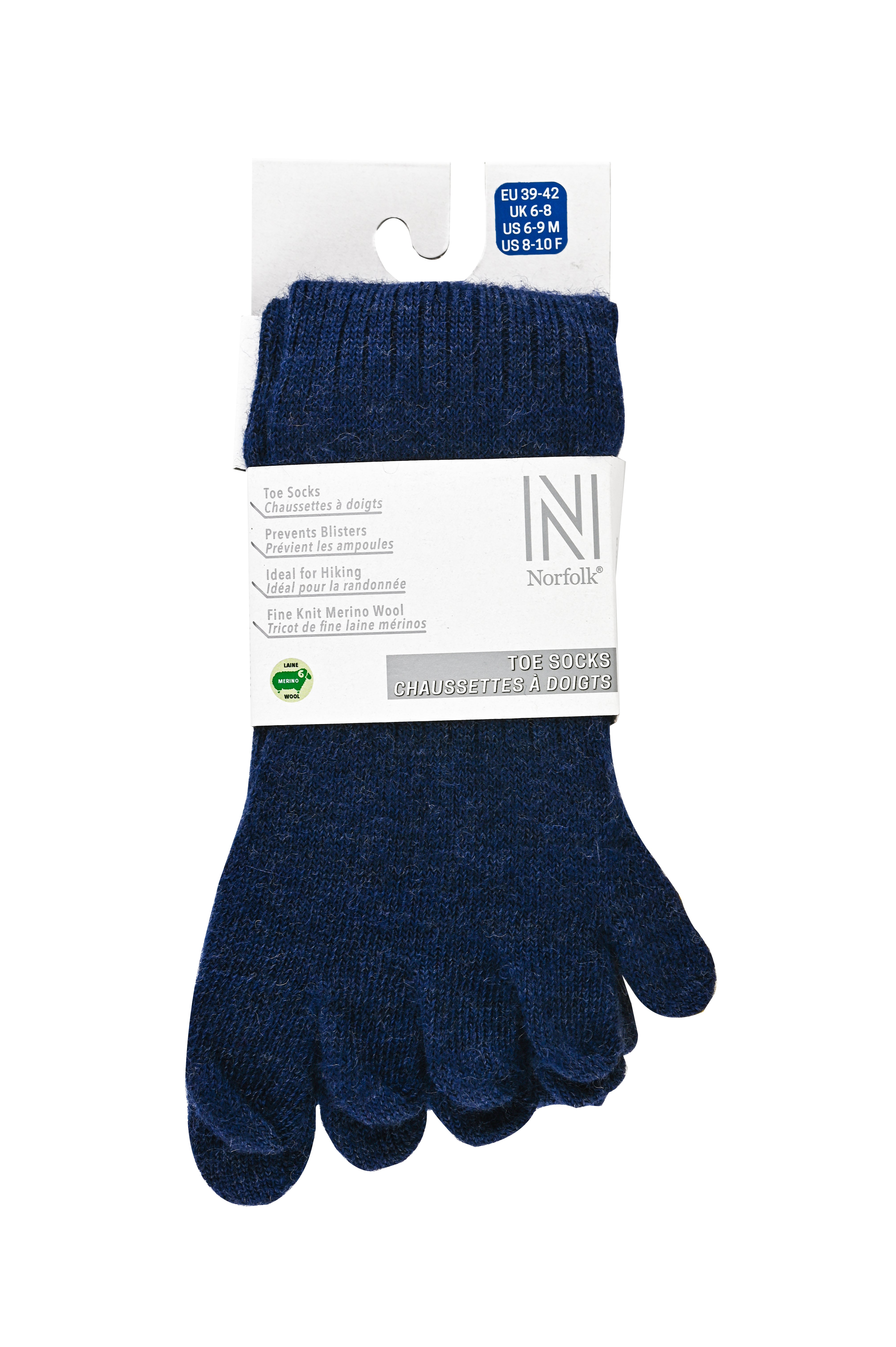 BRUGES Merino Yünlü Mantar ve Koku Önler Parmaklı Çorap 1 Çift Paket Lacivert - 7