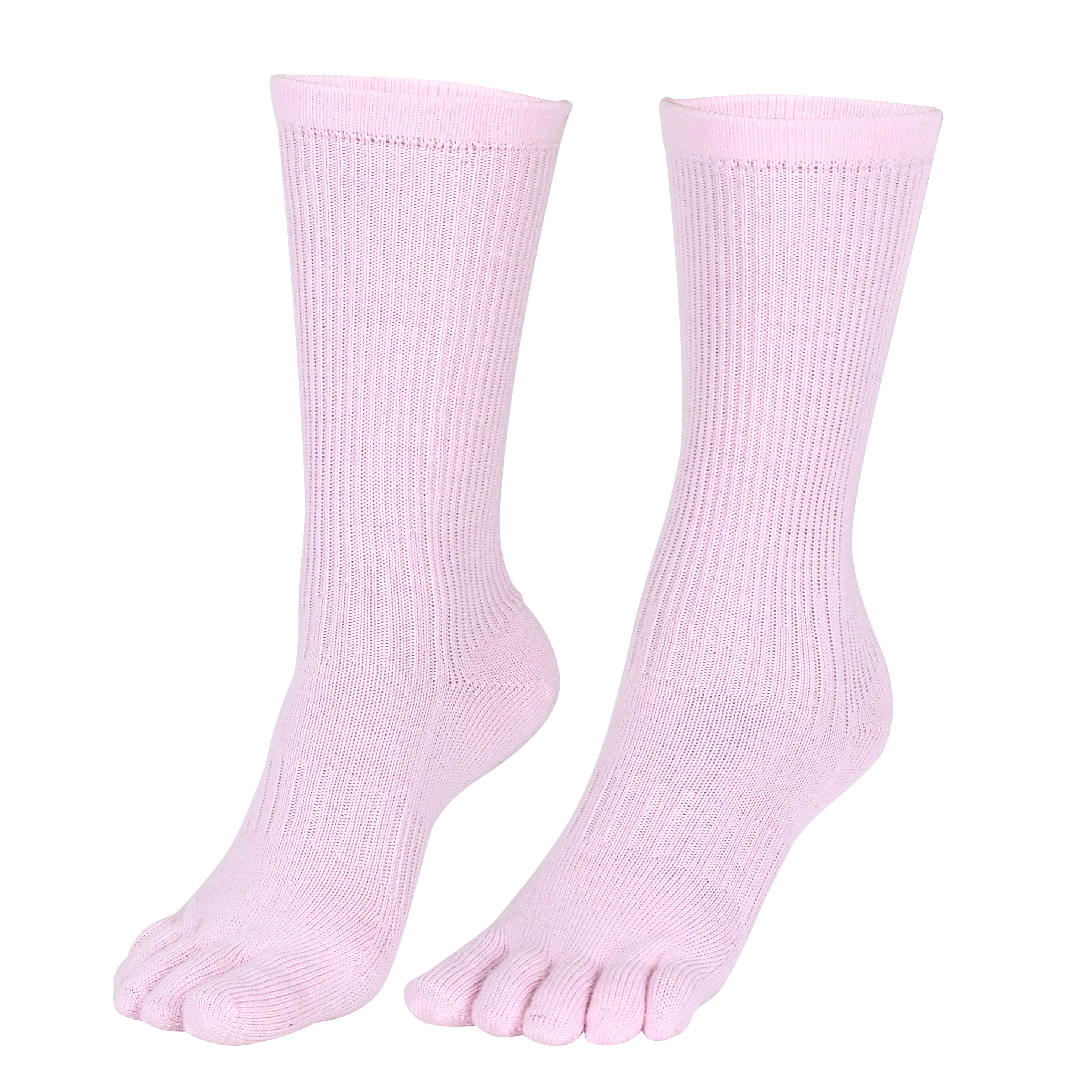 BRUGES Merino Yünlü Mantar ve Koku Önler Parmaklı Çorap 1 Çift Paket Pembe