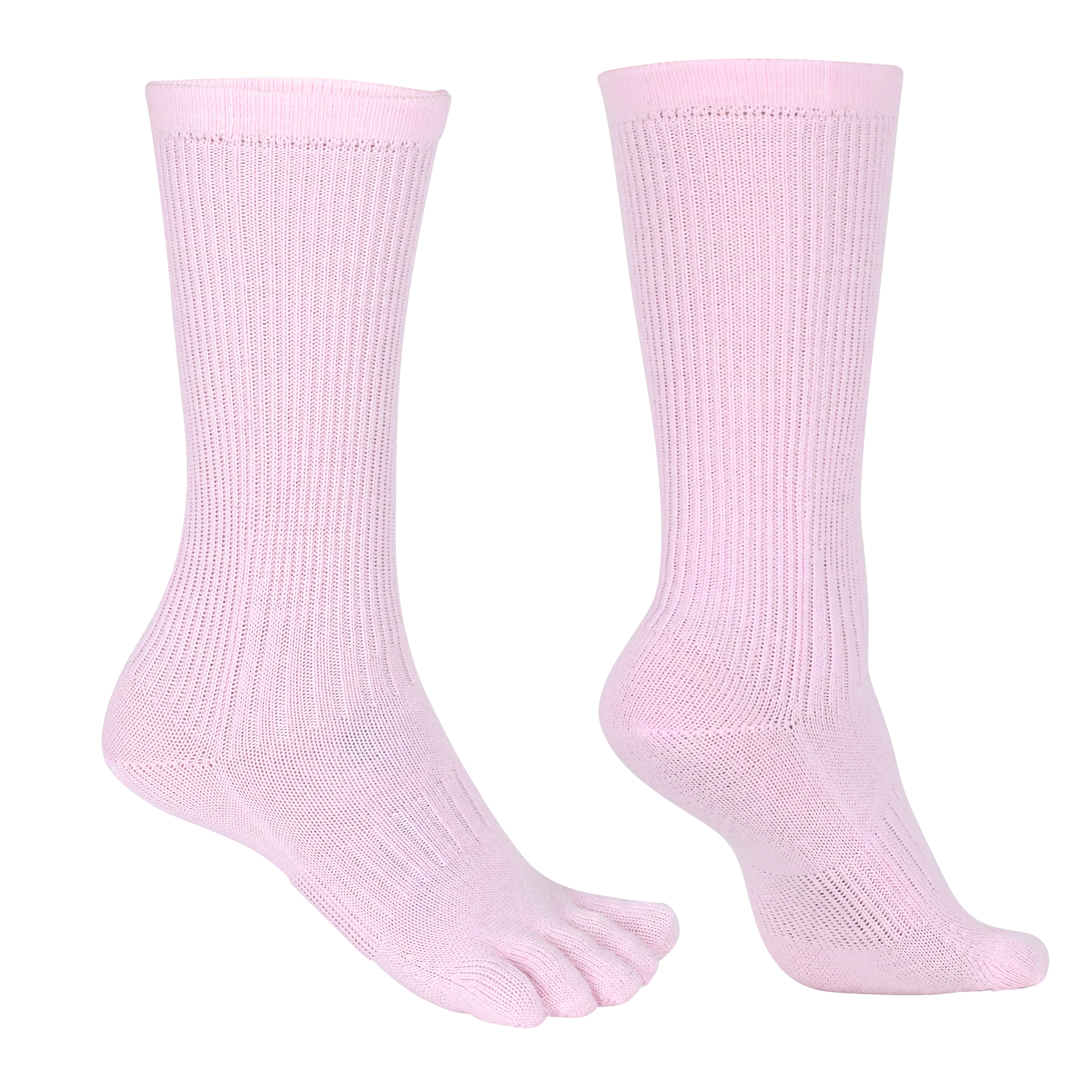 BRUGES Merino Yünlü Mantar ve Koku Önler Parmaklı Çorap 1 Çift Paket Pembe - 3