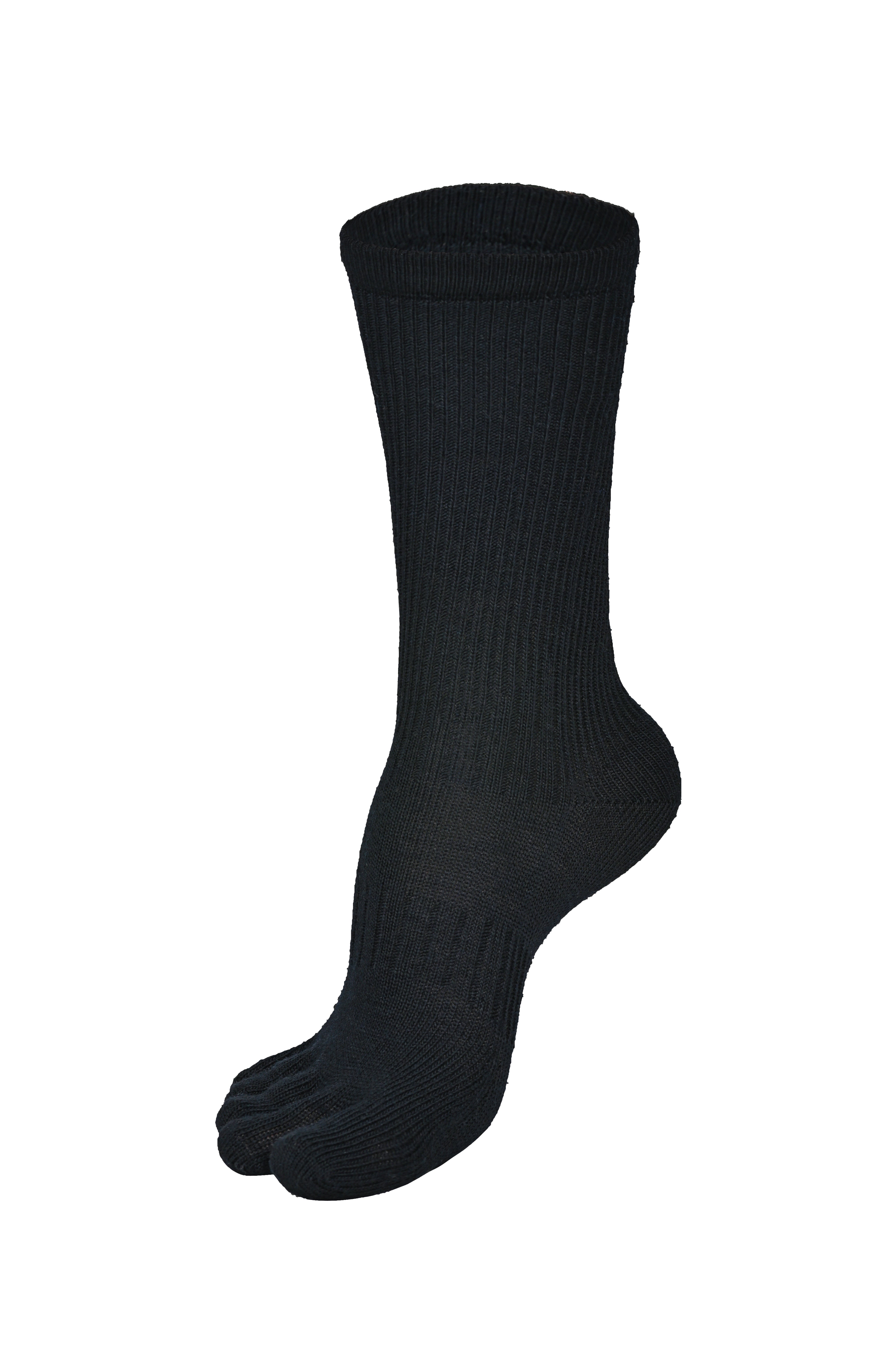 BRUGES Merino Yünlü Mantar ve Koku Önler Parmaklı Çorap 1 Çift Paket Siyah - 3