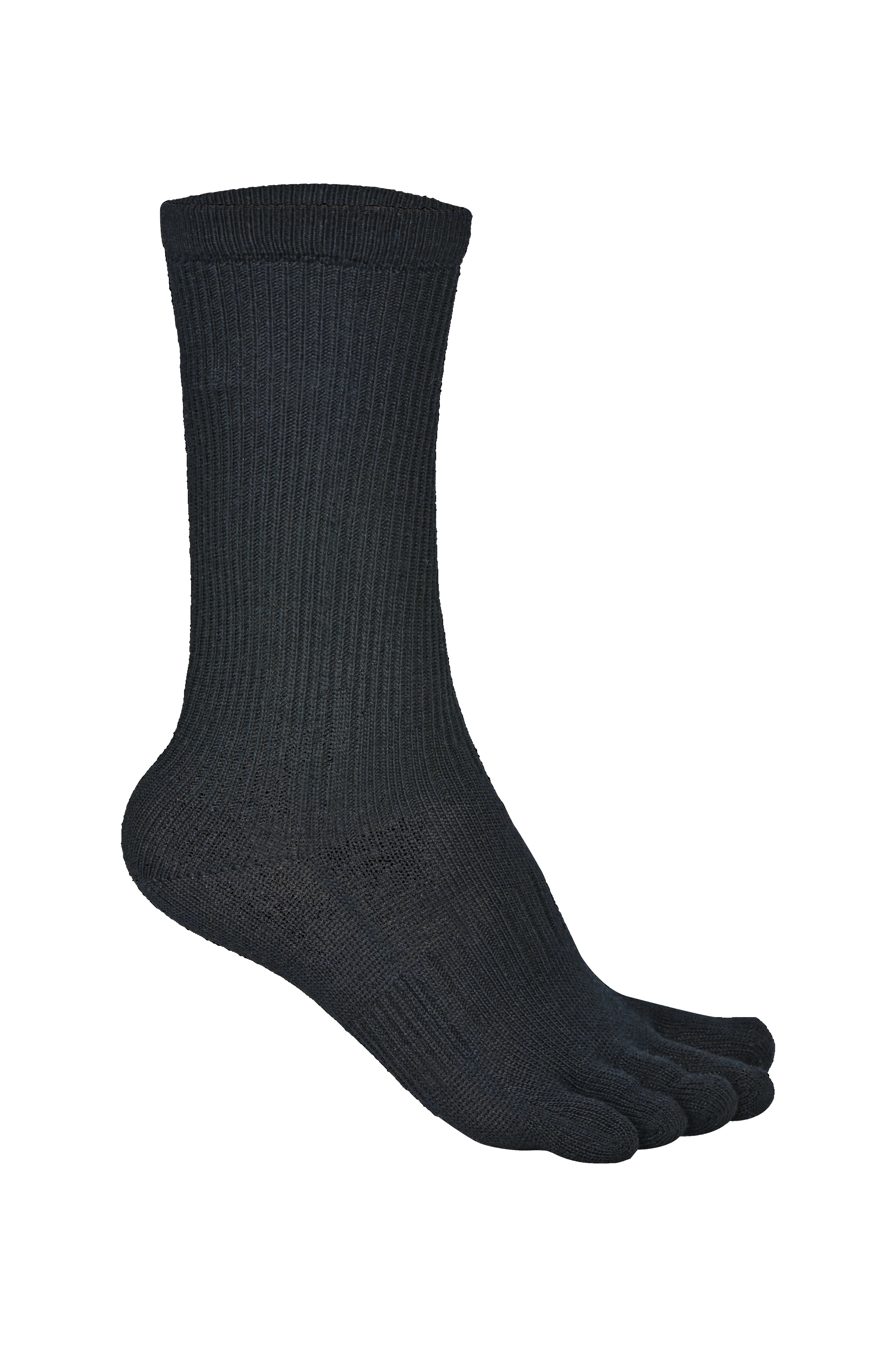 BRUGES Merino Yünlü Mantar ve Koku Önler Parmaklı Çorap 1 Çift Paket Siyah - 4