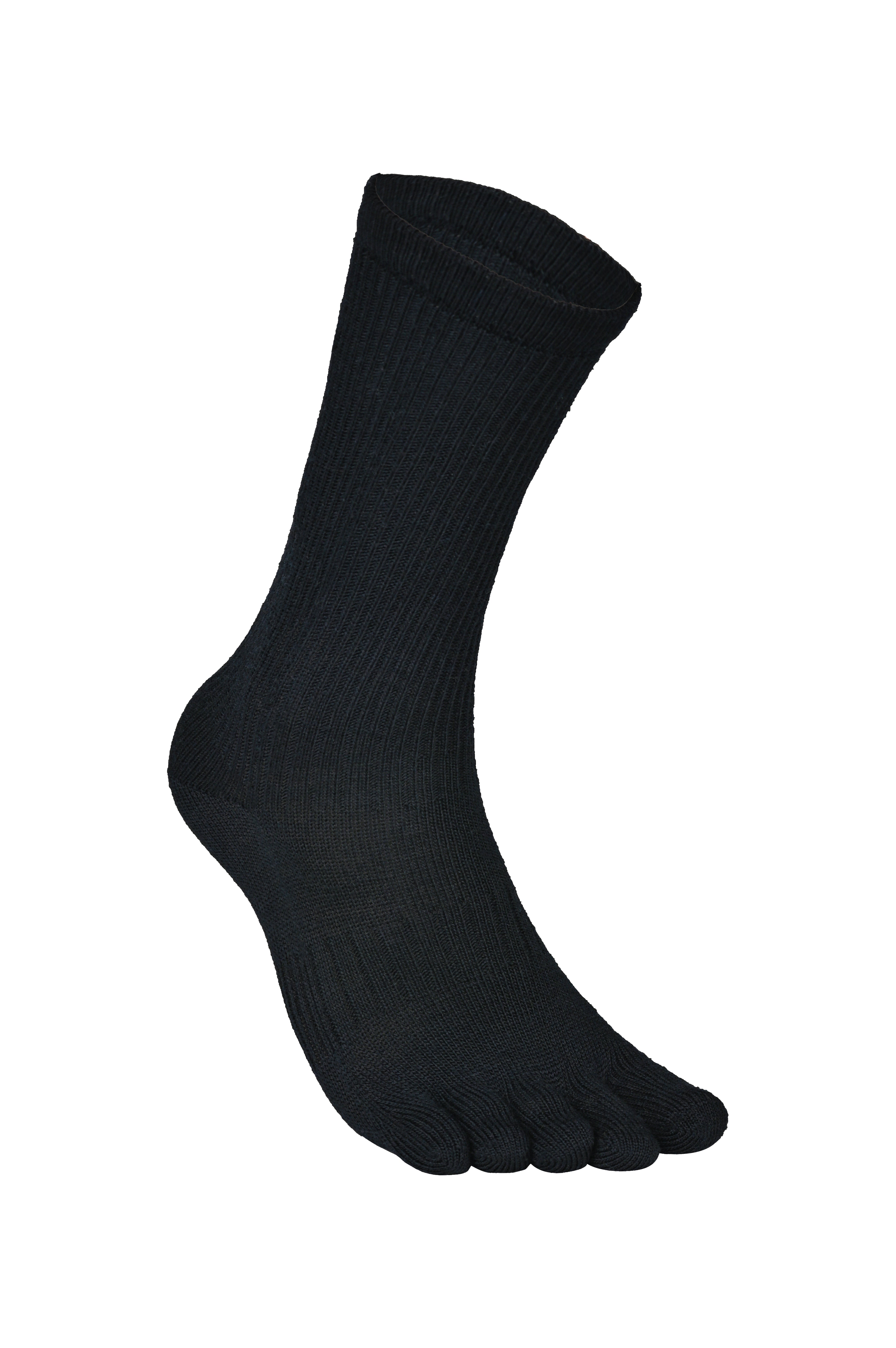 BRUGES Merino Yünlü Mantar ve Koku Önler Parmaklı Çorap 1 Çift Paket Siyah - 5