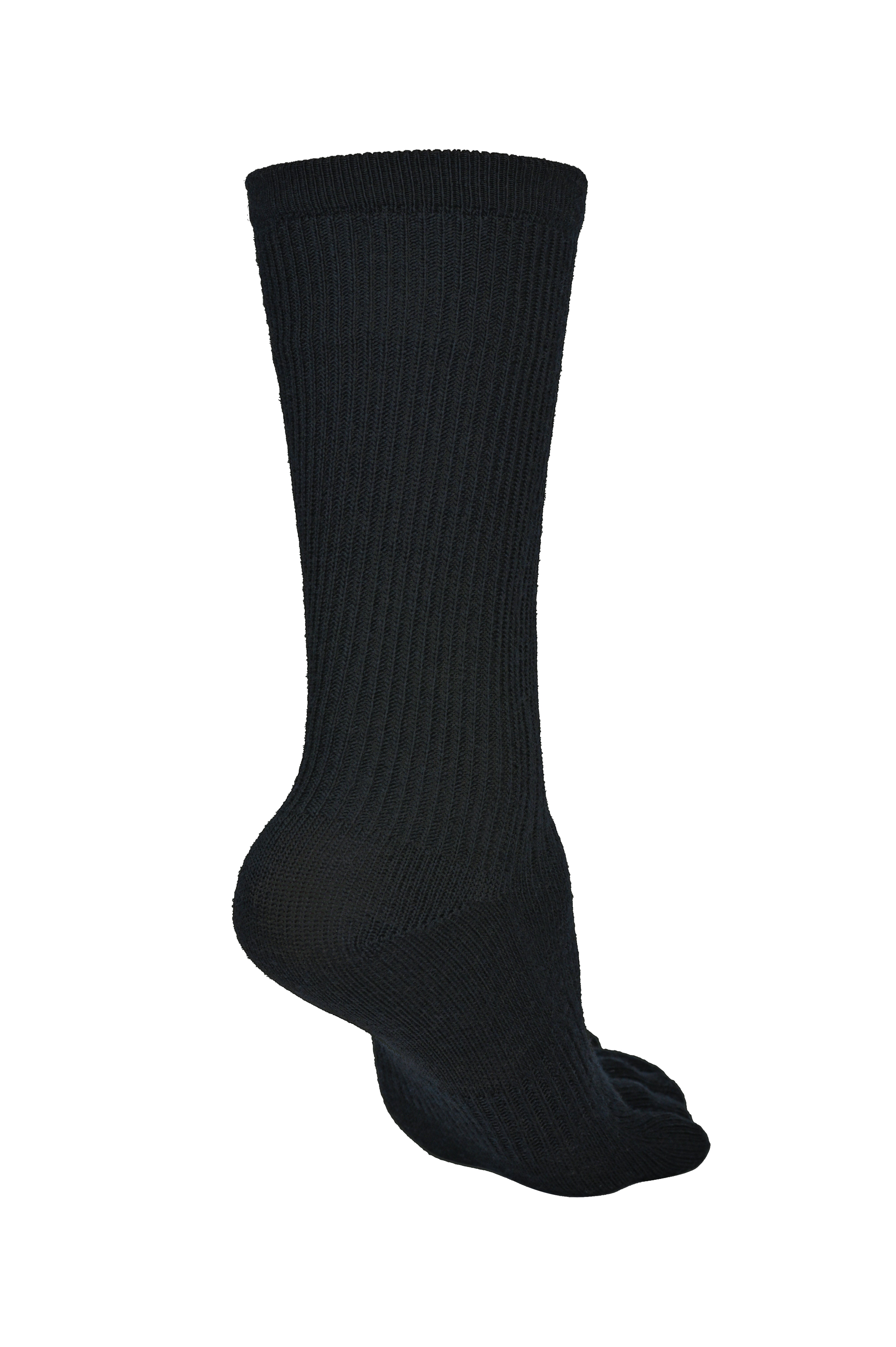 BRUGES Merino Yünlü Mantar ve Koku Önler Parmaklı Çorap 1 Çift Paket Siyah - 6