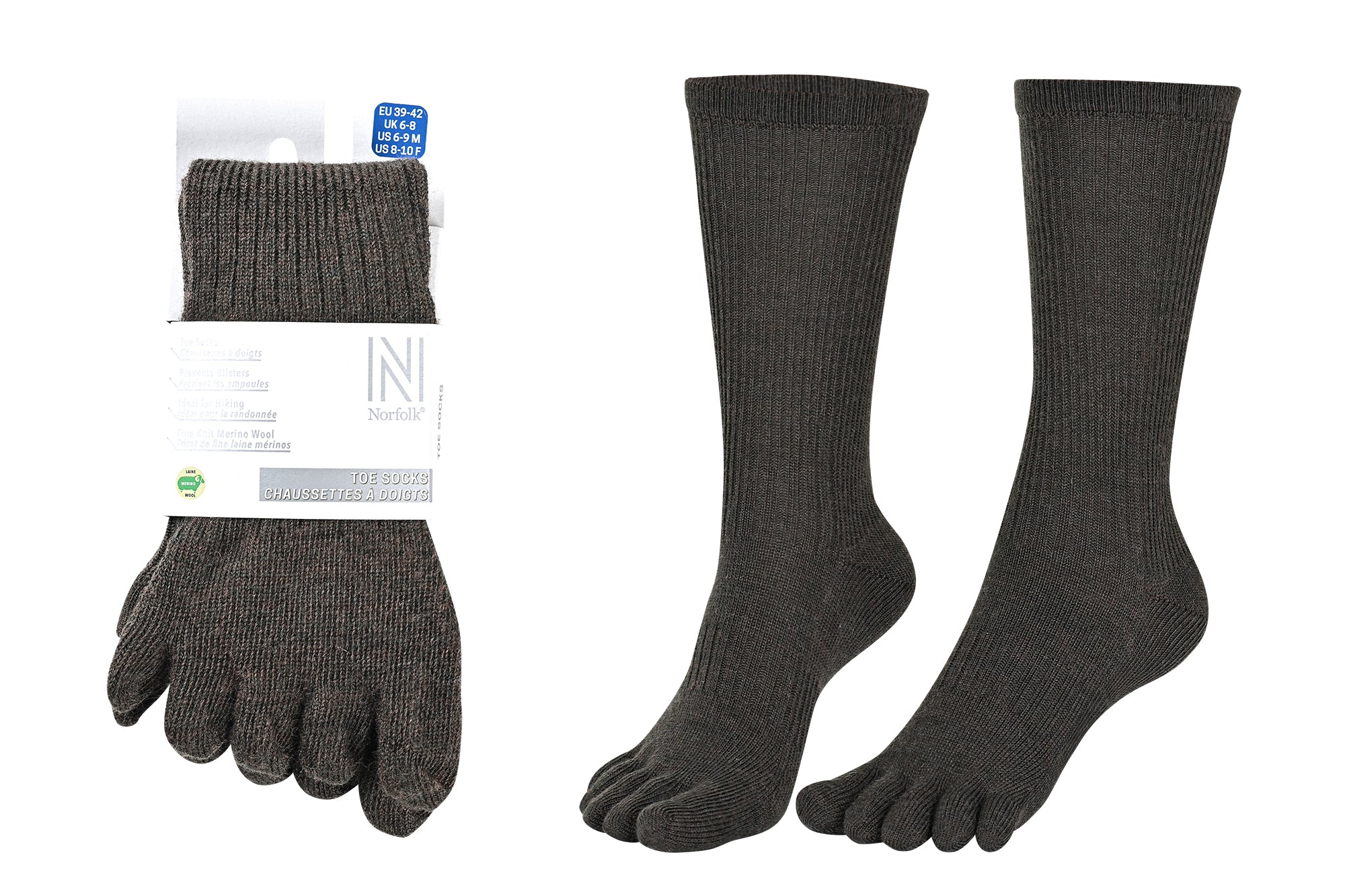 BRUGES Merino Yünlü Mantar ve Koku Önler Parmaklı Çorap 1 Çift Paket Yeşil - 4