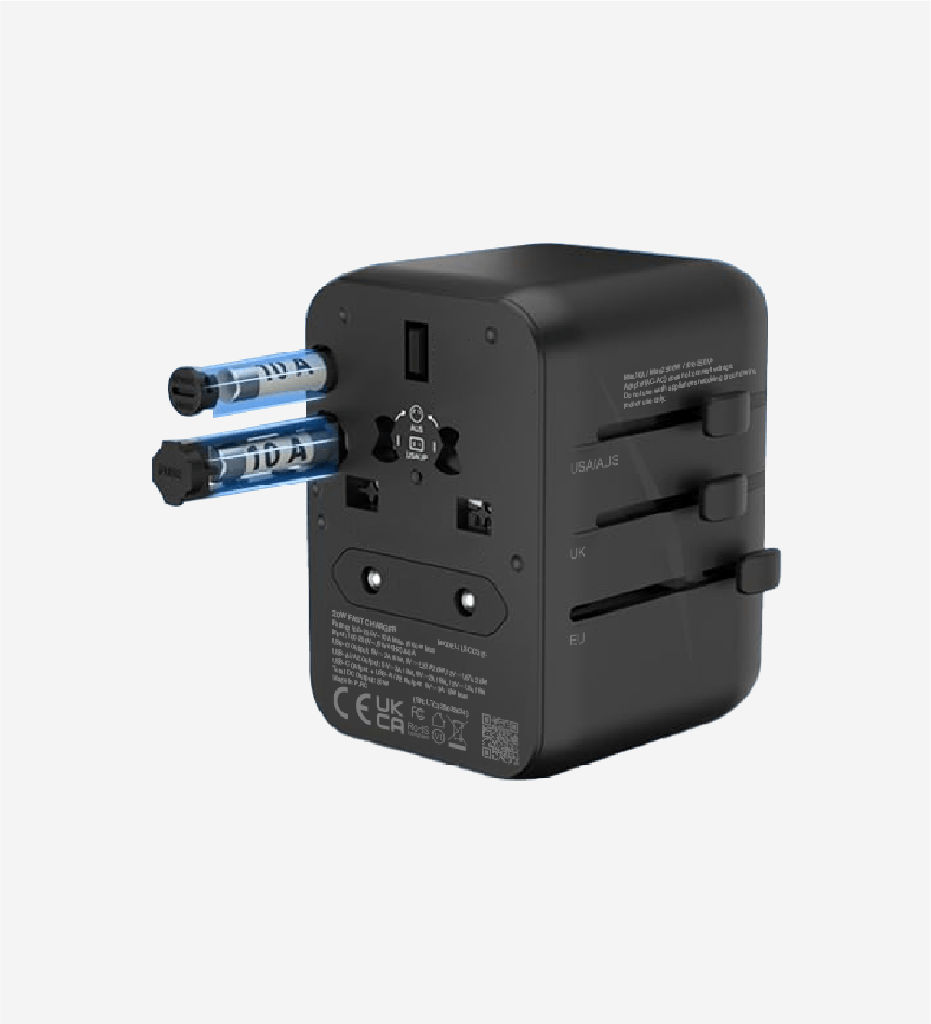 C325 GaN 3 Safe 20W International Travel Fast Charger Adapter - 3