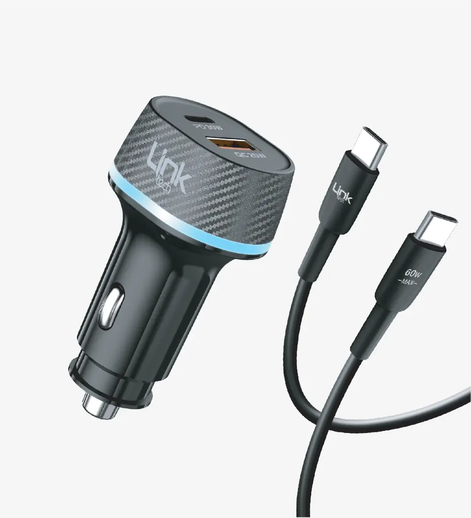 C434 55W Safe Dual PD (30W) & QC (25W) Super Fast Car Charger with Type-C→Type-C Cable - 2